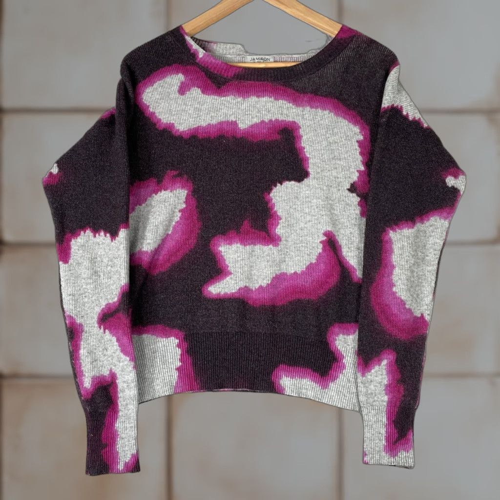 Vintage VINTAGE Jamison Sweater Womens M Purple Abstract Tie Dye Knit Crew Neck Pullover Size M / US 6-8 / IT 42-44 - 1 Thumbnail