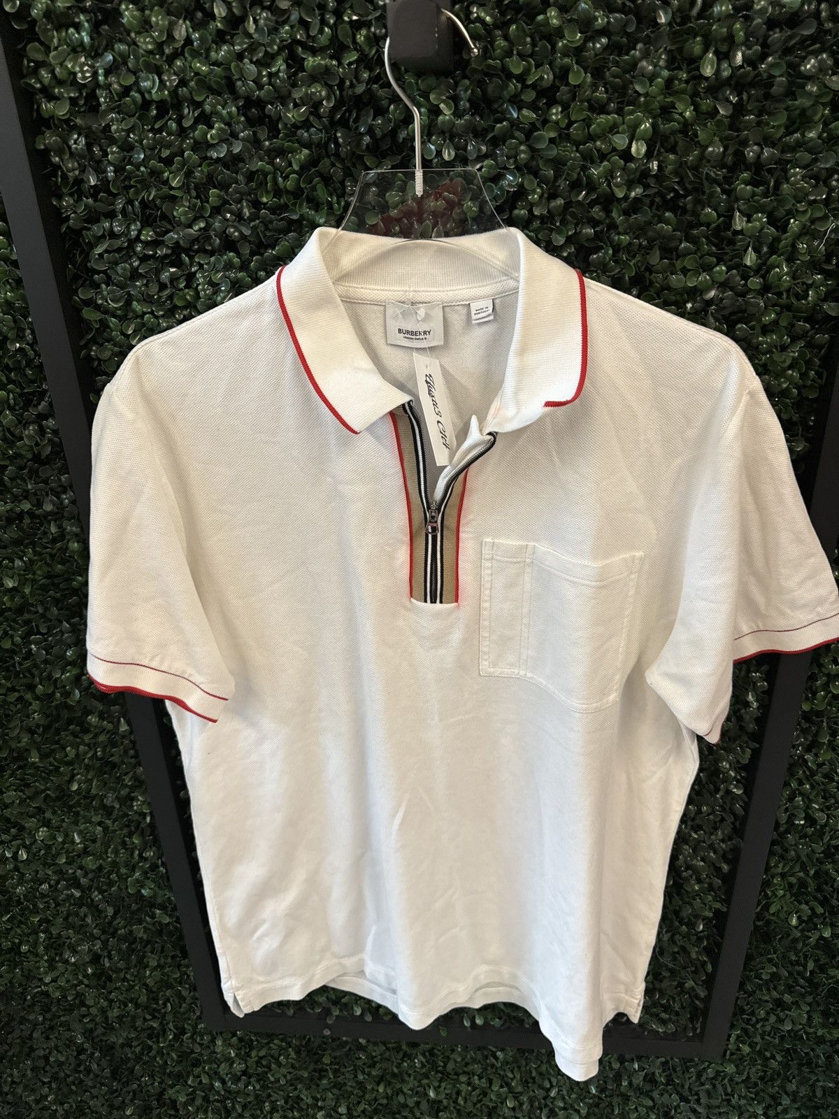Burberry White polo collard tee Size US XL / EU 56 / 4 - 1 Thumbnail