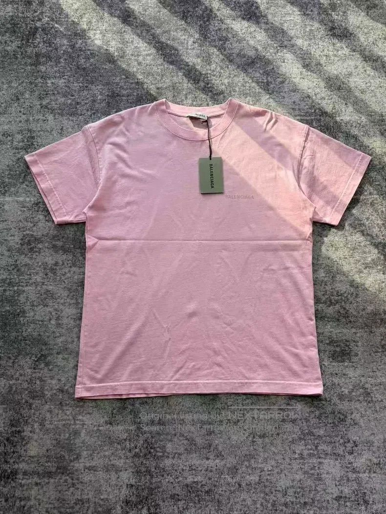 Balenciaga Balenciaga Pink Front and Back Logo Short Sleeve Size US M / EU 48-50 / 2 - 1 Thumbnail