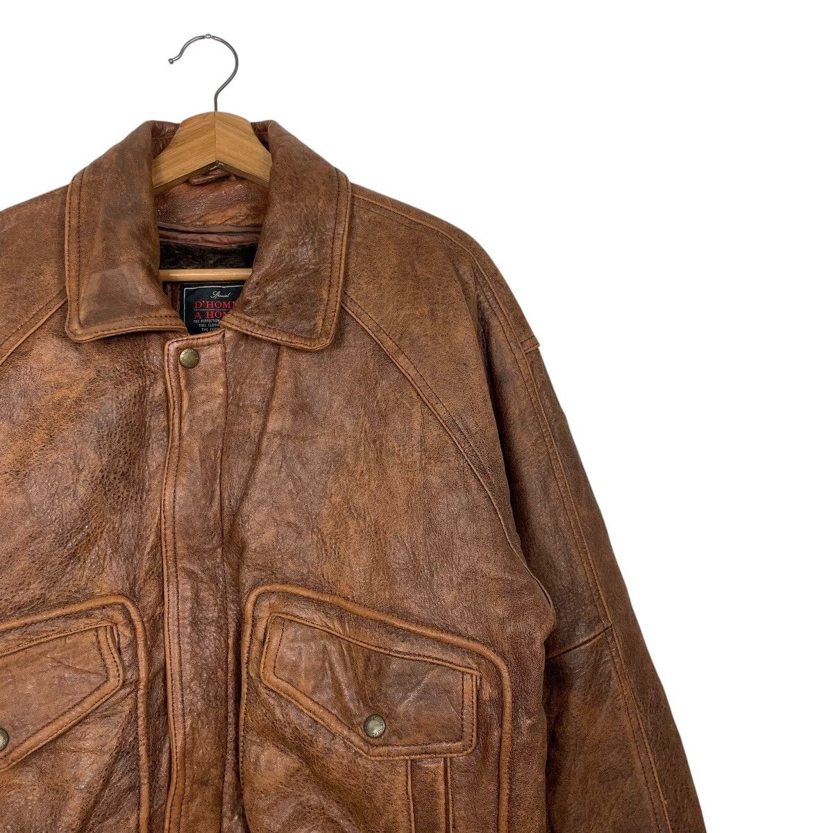 Japanese Brand D’Homme A Homme Military Leather Jacket Size US M / EU 48-50 / 2 - 5 Thumbnail