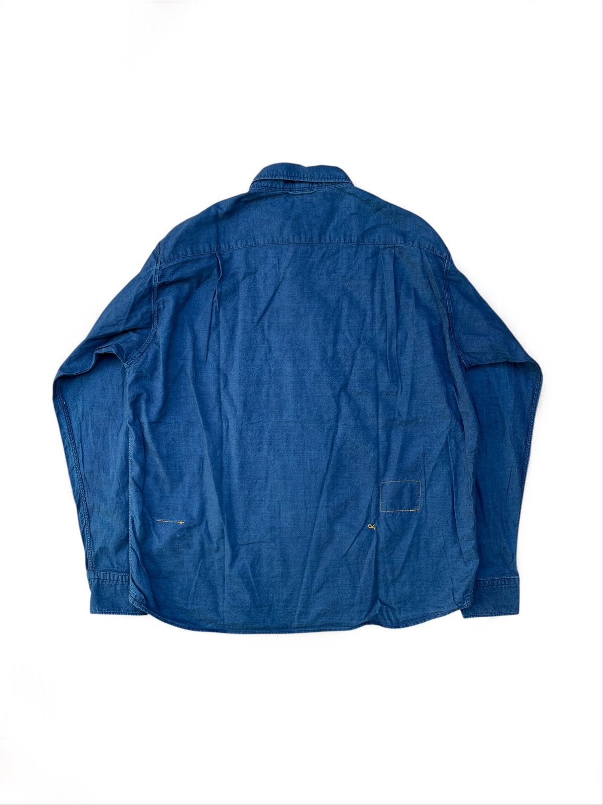 Japanese Brand 45rpm Indigo Dyed Unique Flap Japan Soft Denim Shirt Size US L / EU 52-54 / 3 - 5 Thumbnail
