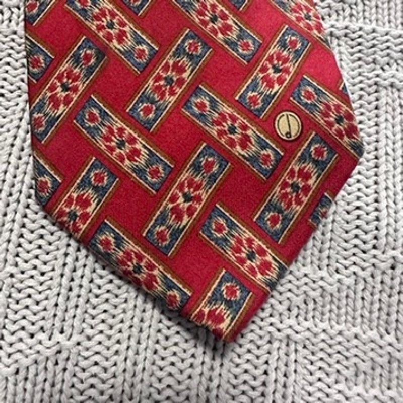Alfred Dunhill Dunhill red basketweave patterned silk tie Size ONE SIZE - 2 Thumbnail