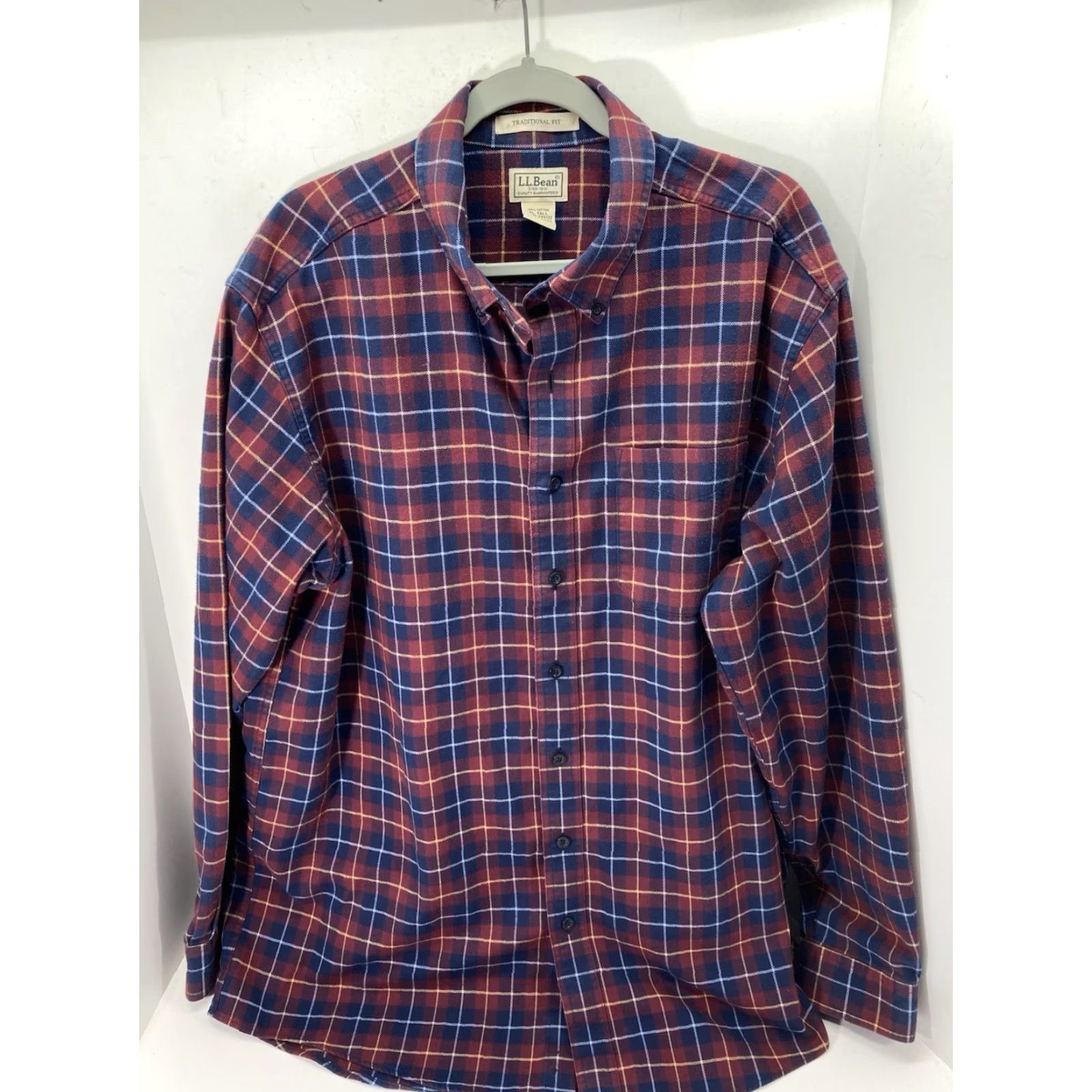 Vintage VINTAGE LL Bean Flannel Shirt Men XL Tall Blue Red Plaid Button Long Sleeve Cotton Size US XL / EU 56 / 4 - 2 Thumbnail