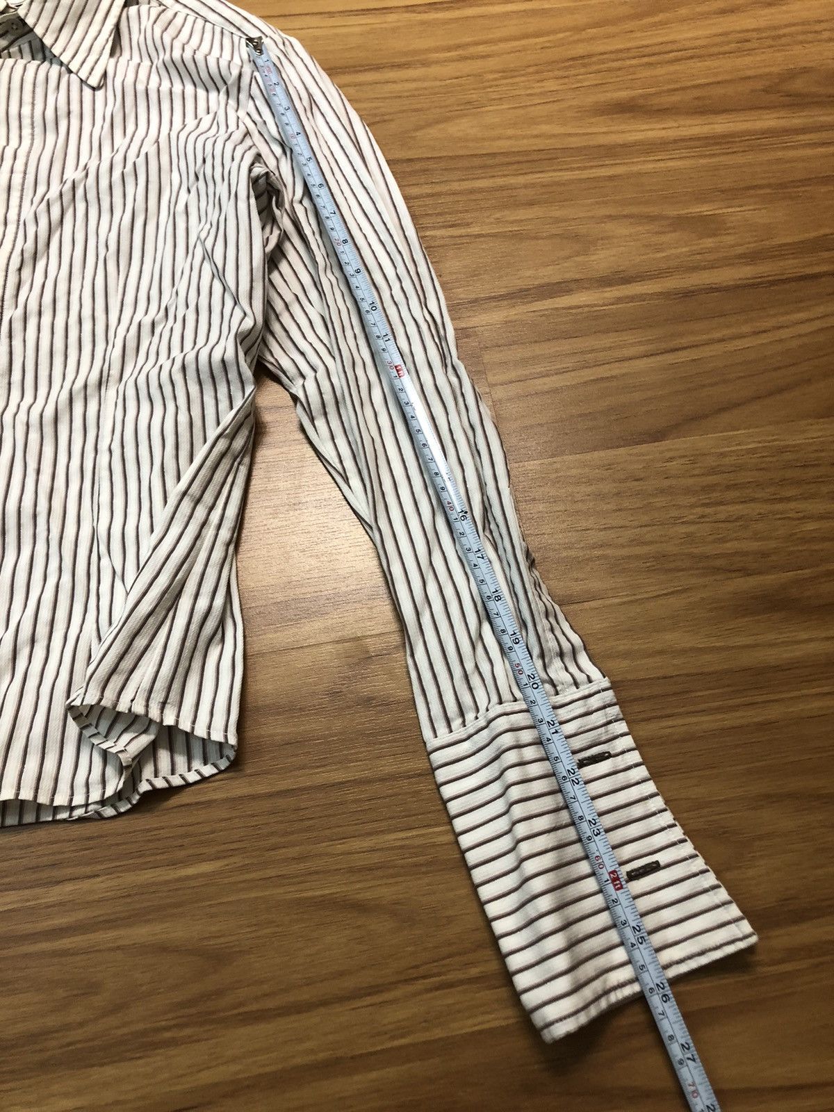 14th Addiction × KMRii × Tornado Mart 2000s Tornado Mart - Vertical Stripe Hidden Button L/S Shirt Size US M / EU 48-50 / 2 - 9 Thumbnail