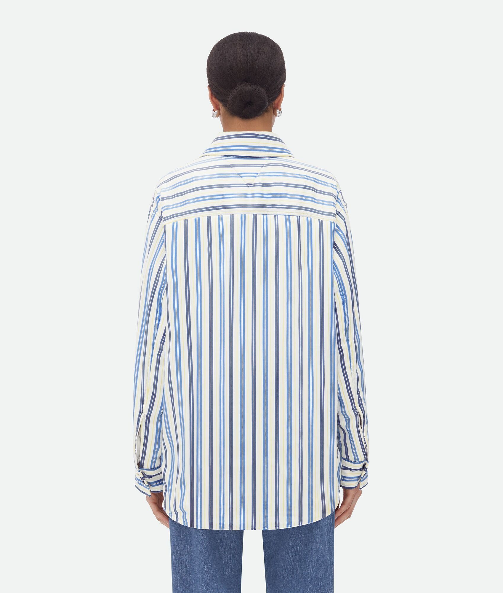 Bottega Veneta o1n1vont0125 Striped Silk Padded Shirt Jacket in Multicolor Size L / US 10 / IT 46 - 3 Thumbnail