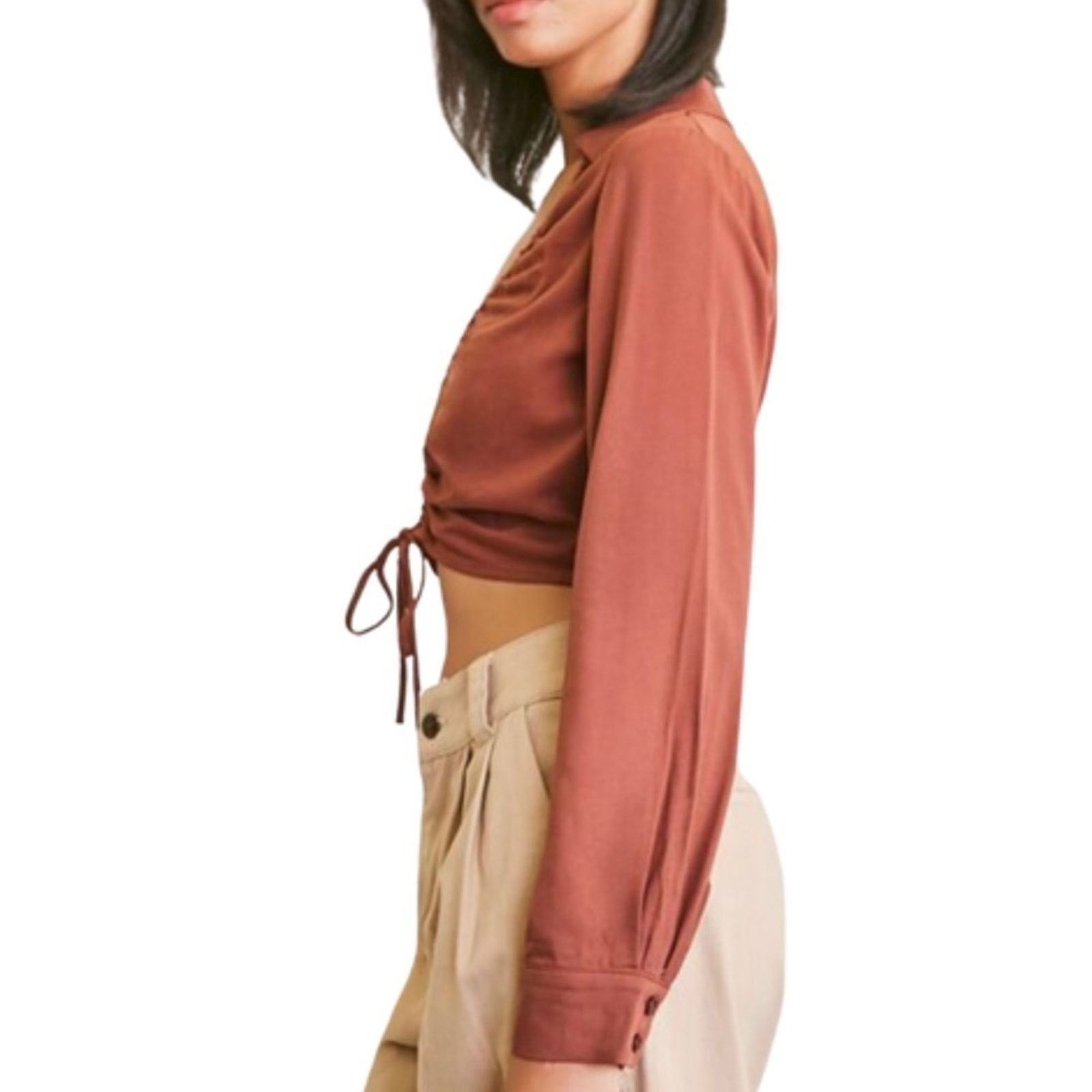 Forever 21 New with Tag Forever 21 Women’s Satin Crop Top Size M / US 6-8 / IT 42-44 - 2 Thumbnail
