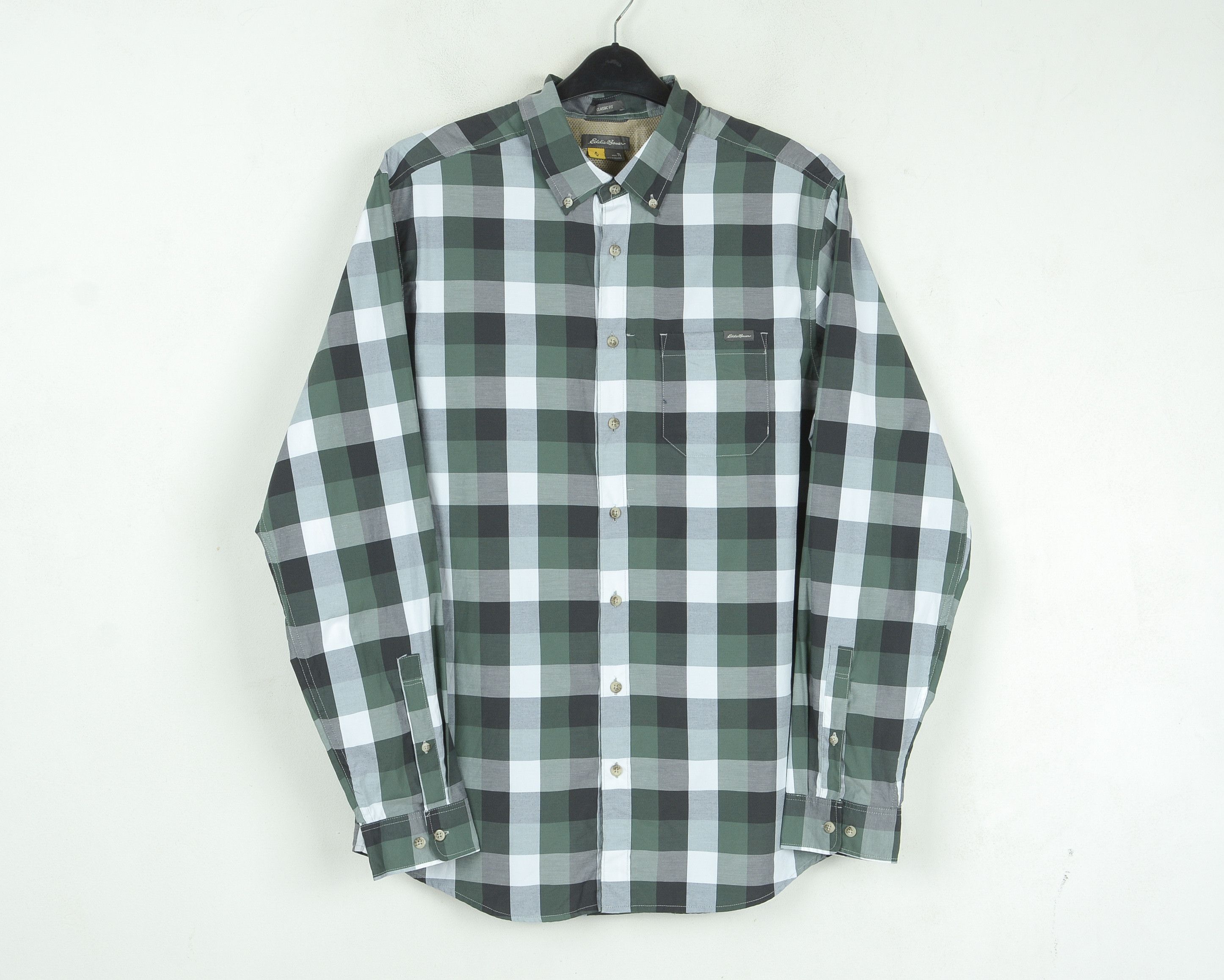 Eddie Bauer Men's Tall L Shirt Check Flannel Casual Long Sleeve Size US L / EU 52-54 / 3 - 1 Thumbnail