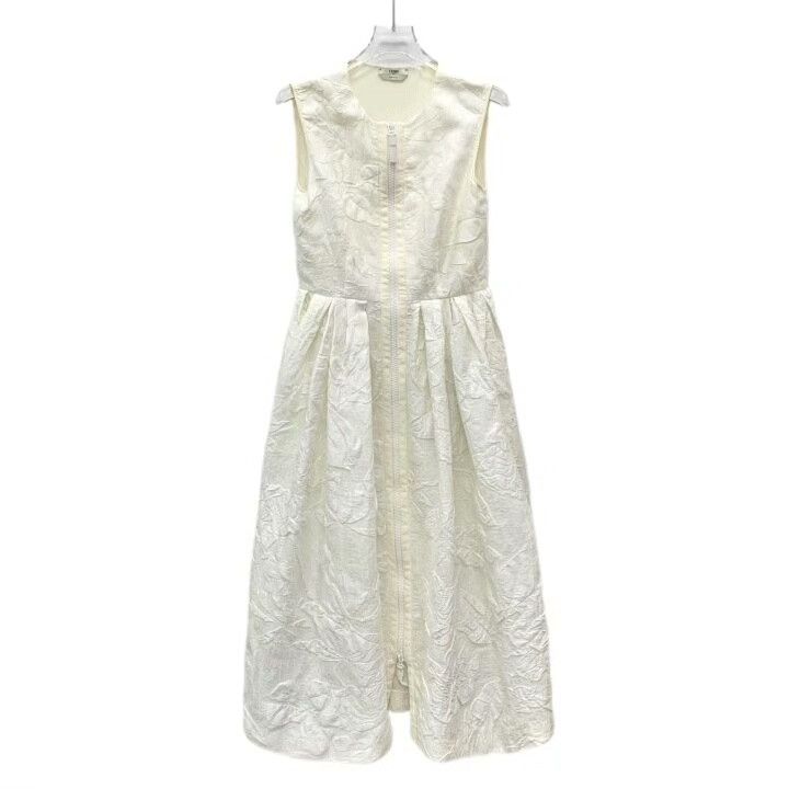 Fendi Fendi Floral Embossed Sleeveless Zip Dress Size S / US 4 / IT 40 - 1 Thumbnail