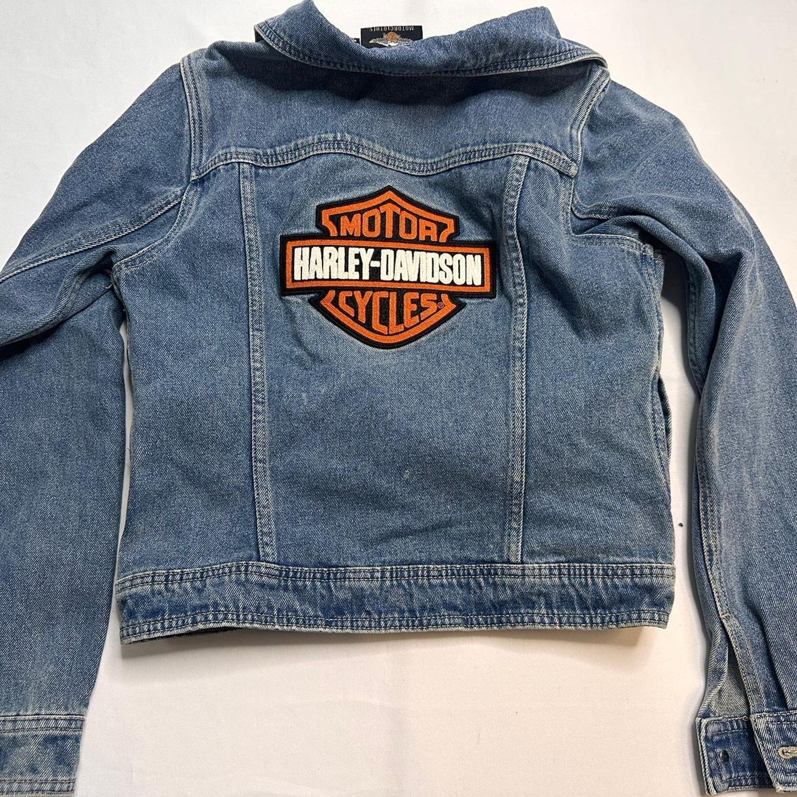 Harley Davidson Harley DavidSon Denim Size S Blue Orange White Embroidered Size S / US 4 / IT 40 - 1 Thumbnail