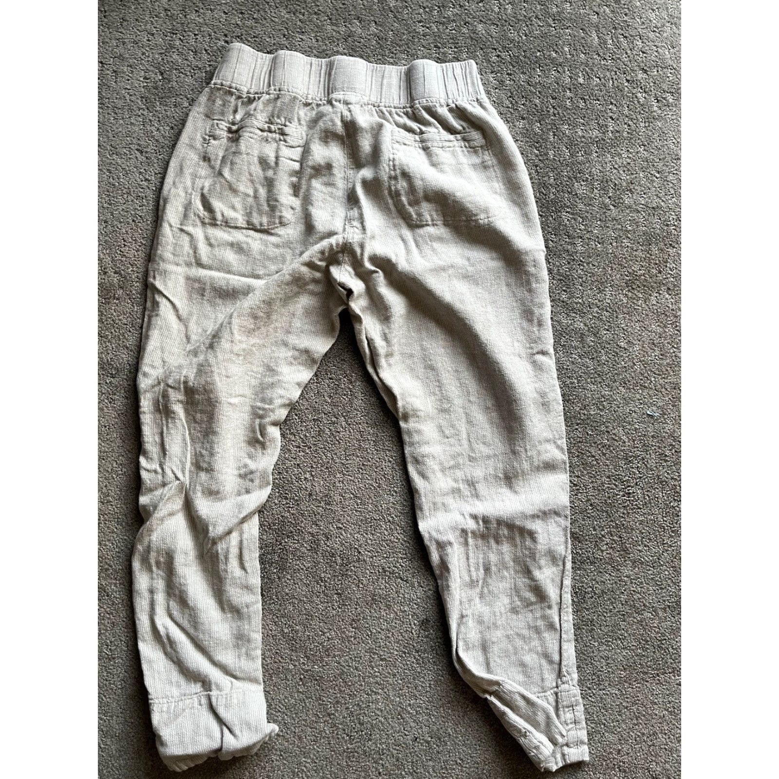 Van Heusen VAN HEUSEN Linen Blend Pants Casual Drawstring Waist Joggers Women Size 10 Gray Size 32" / US 10 / IT 46 - 3 Thumbnail