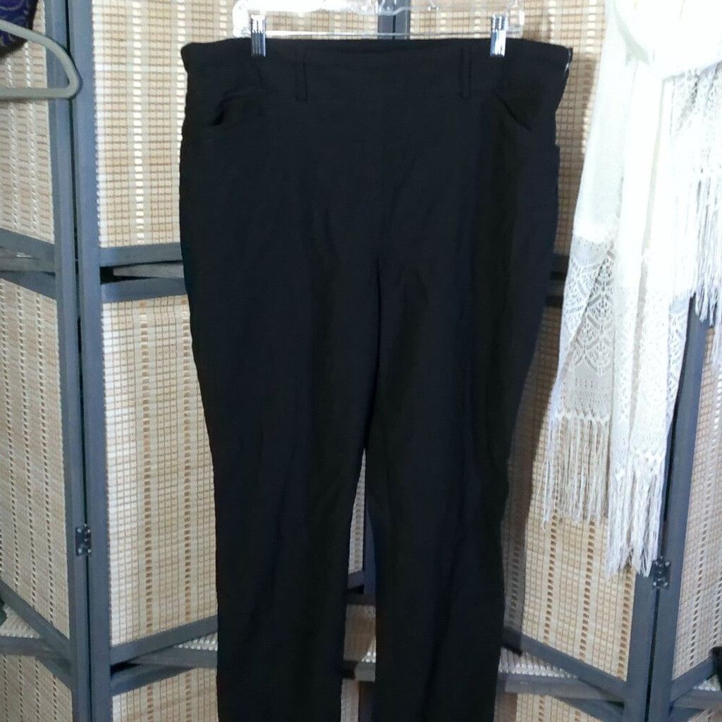 Other Hilary Radley Black Bootcut Ponte Pull-on Pants Size 42" / US 20 - 2 Thumbnail