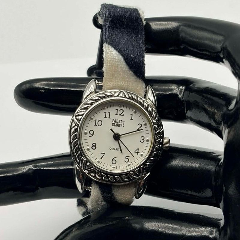 Faded Glory Silver Zebra Faded Glory Watch Size ONE SIZE - 2 Thumbnail