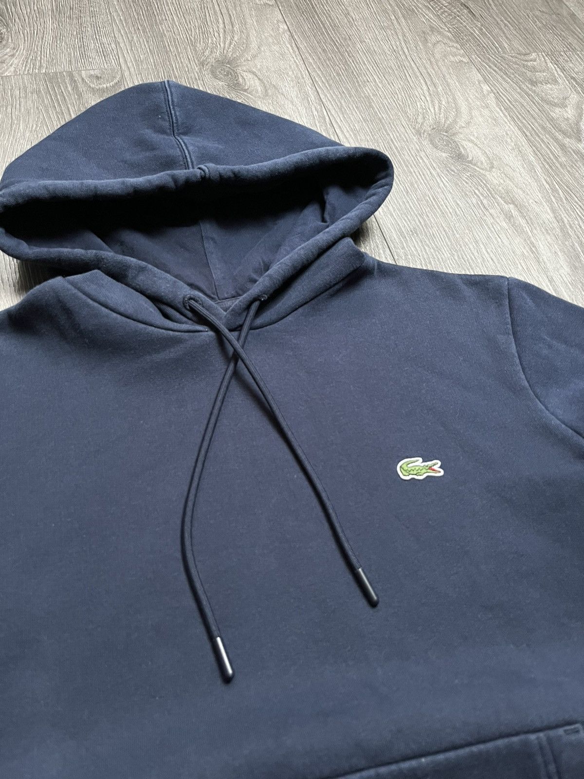 Lacoste Lacoste Classic Fit Navy Hoodie With Sleeve Logo Tape Size M Size US M / EU 48-50 / 2 - 3 Thumbnail