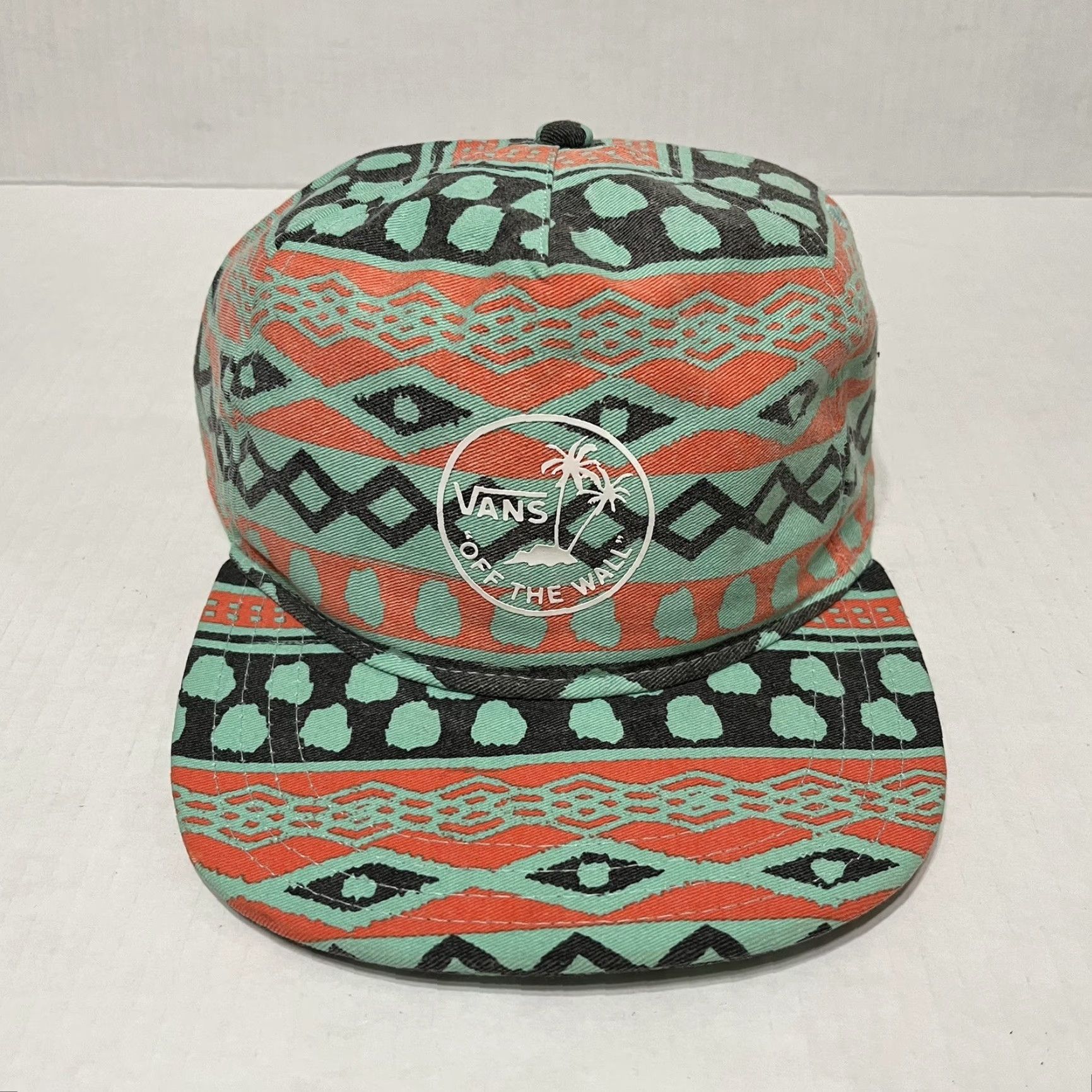Vans VANS Off The Wall Hat Cap SnapBack Geometric Southwestern Aztec AOP Green One Size Mens Baseball Cap Size ONE SIZE - 2 Thumbnail