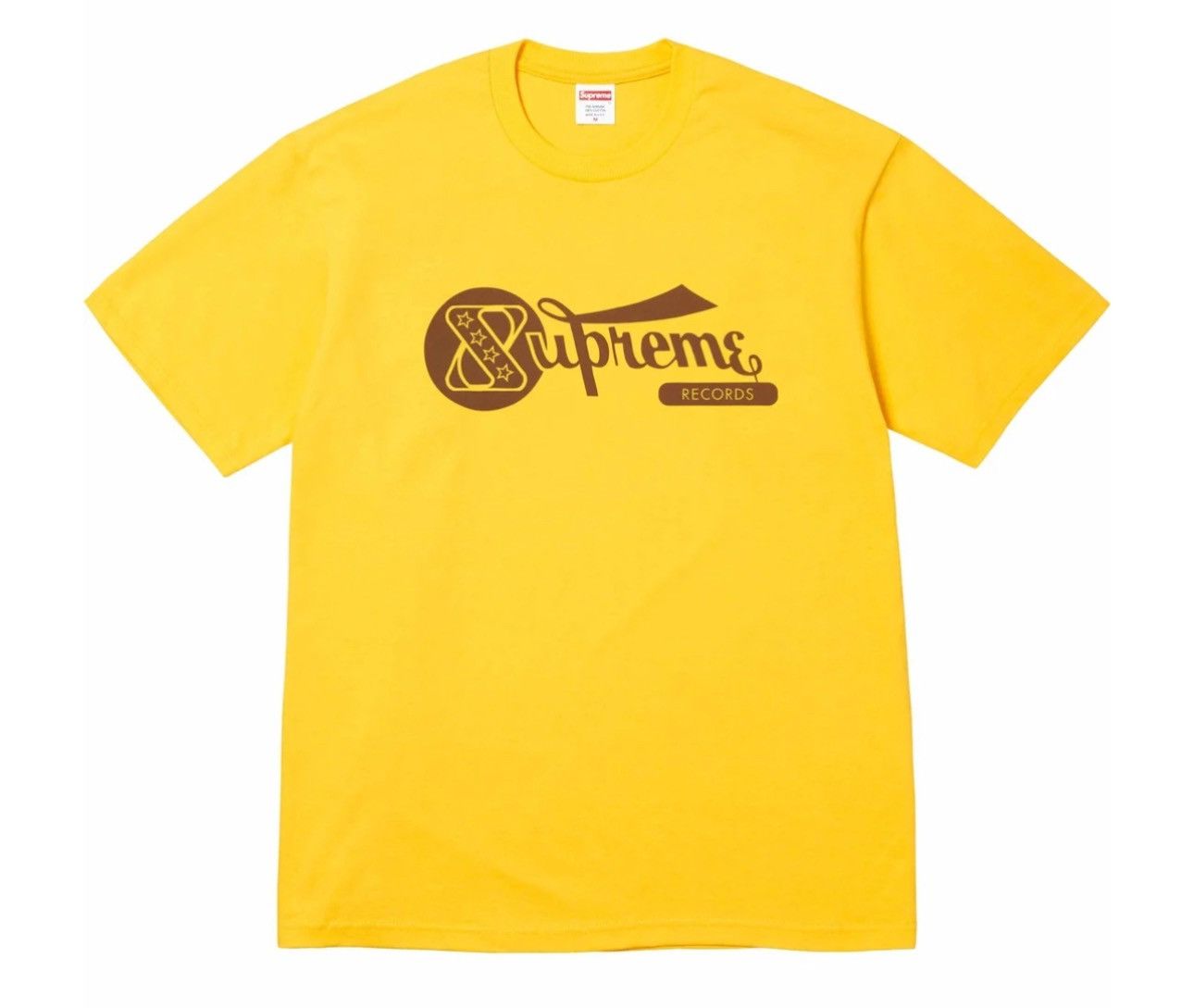 image of Supreme Records Tee in Yellow, Men's (Size 2XL)