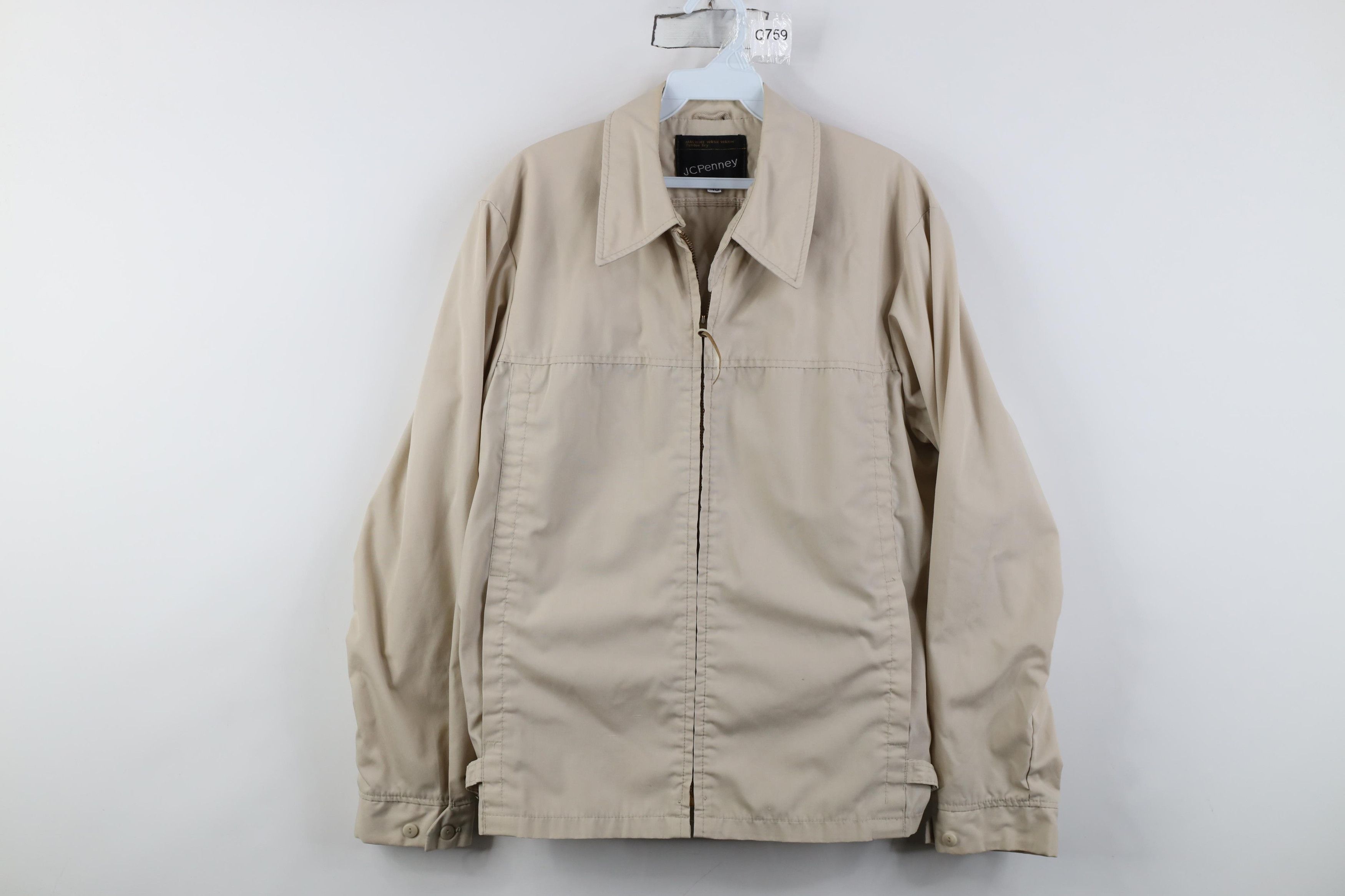 Vintage Vintage 70s Streetwear Full Zip Bomber Jacket Beige USA Size US XXL / EU 58 / 5 - 1 Thumbnail