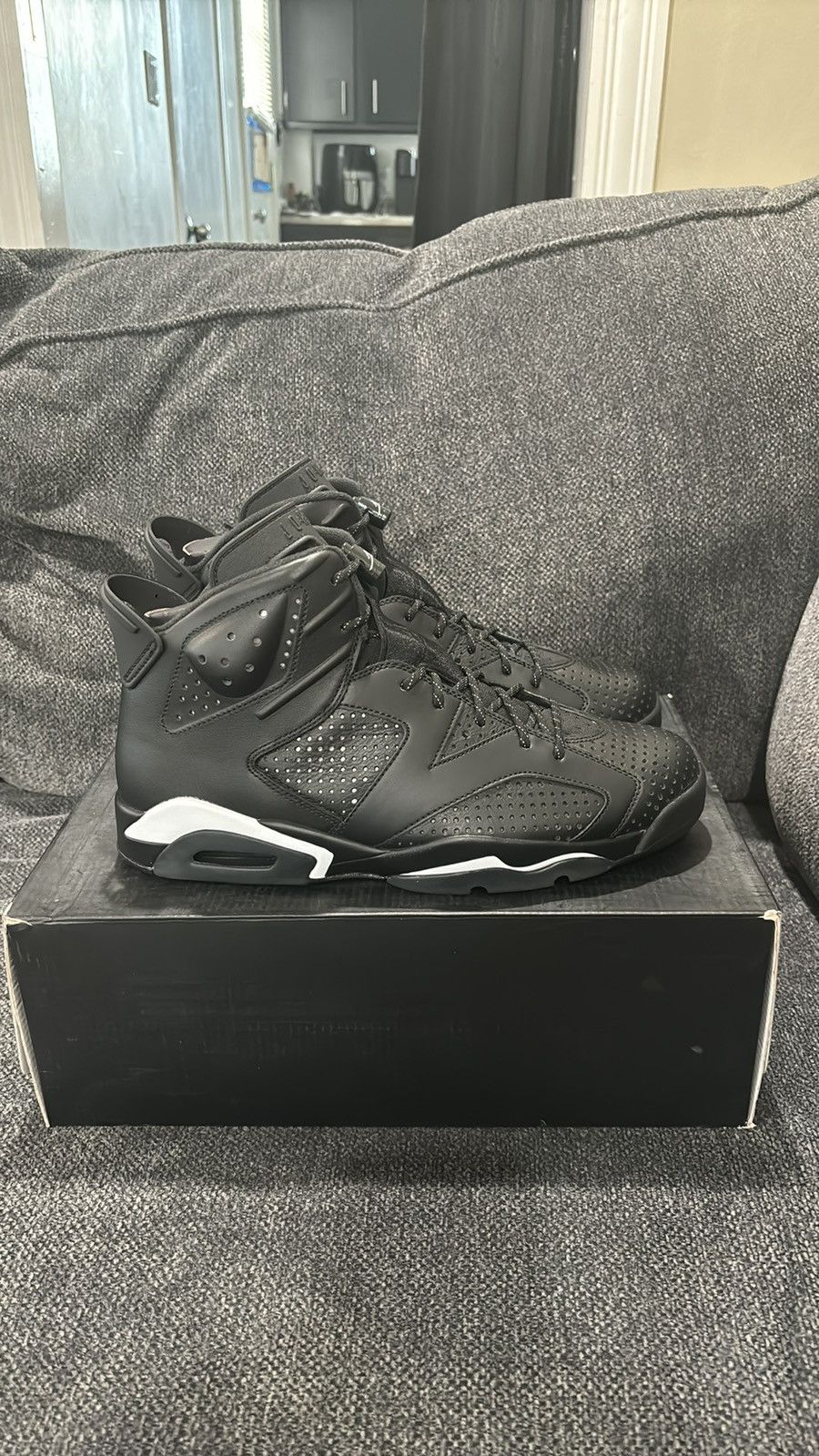 image of New Air Jordan 6 Black Cat Shoes, Men's (Size 11)