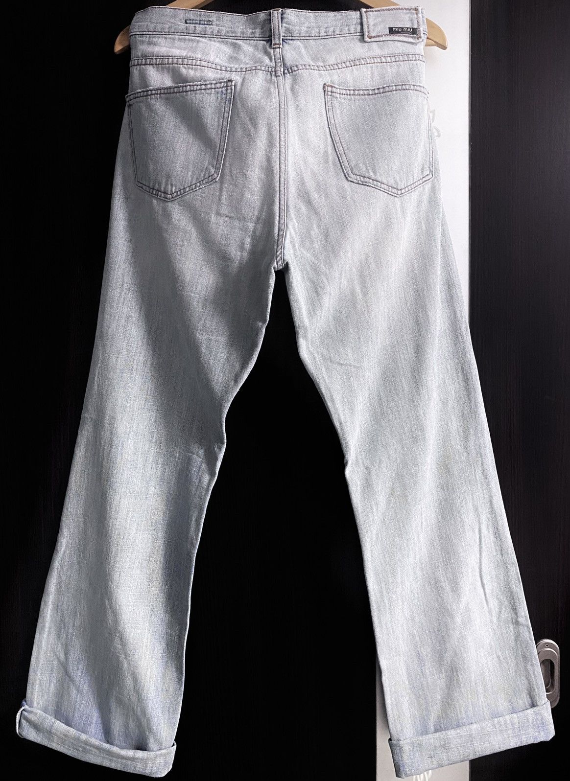 Miu Miu Vintage Archival Miu Miu Washed Blue Distressed Jeans Denim Size US 36 / EU 52 - 24 Thumbnail