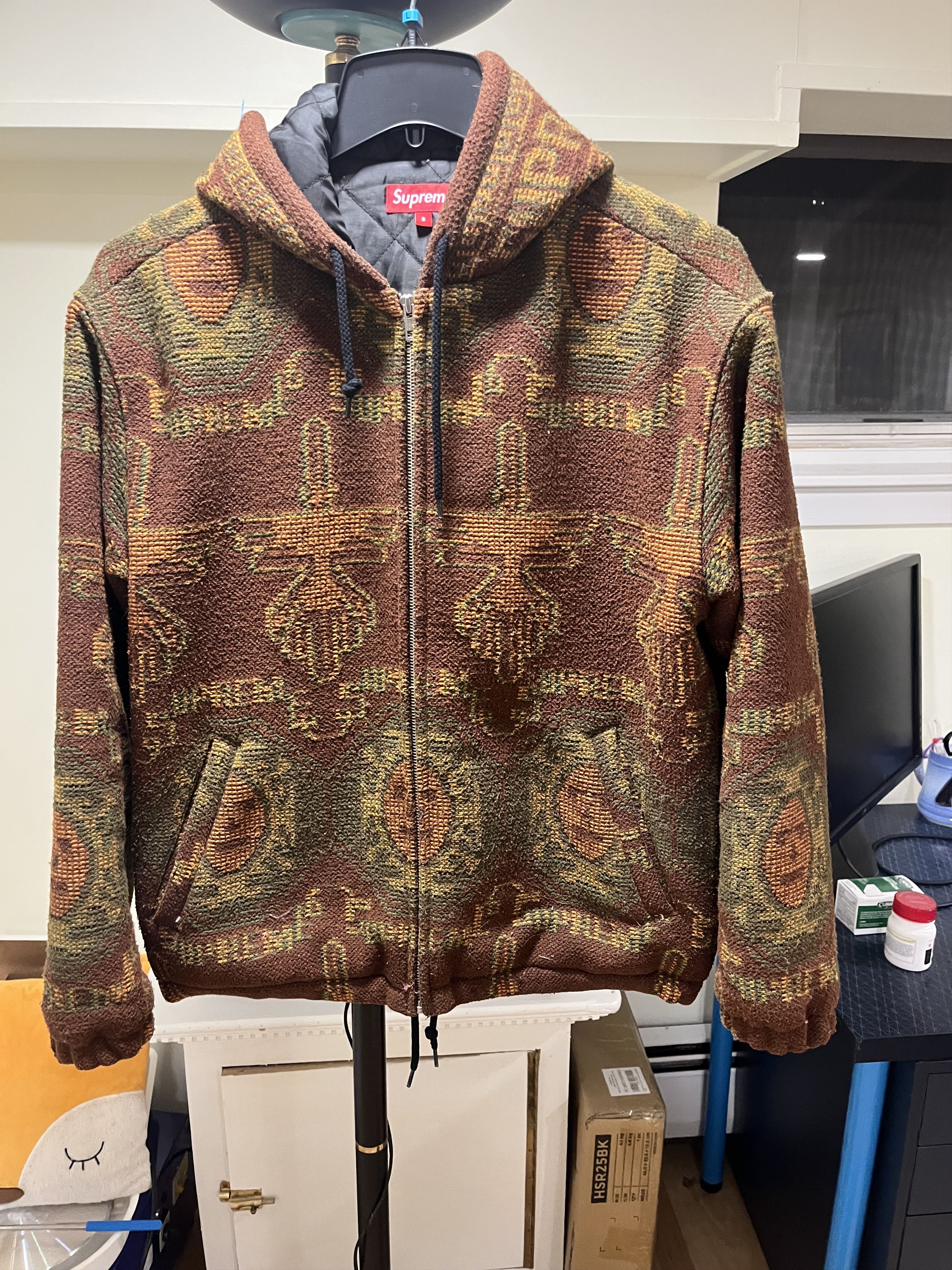 Supreme Supreme Embroidered hooded zippered jacket Wool - small Size US S / EU 44-46 / 1 - 1 Thumbnail