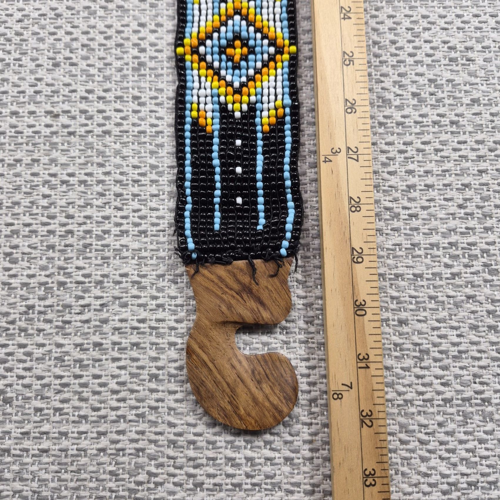 Vintage VINTAGE Southwestern Beaded Belt Womens One Size Stretch Aztec Beads Handmade Size ONE SIZE - 7 Thumbnail