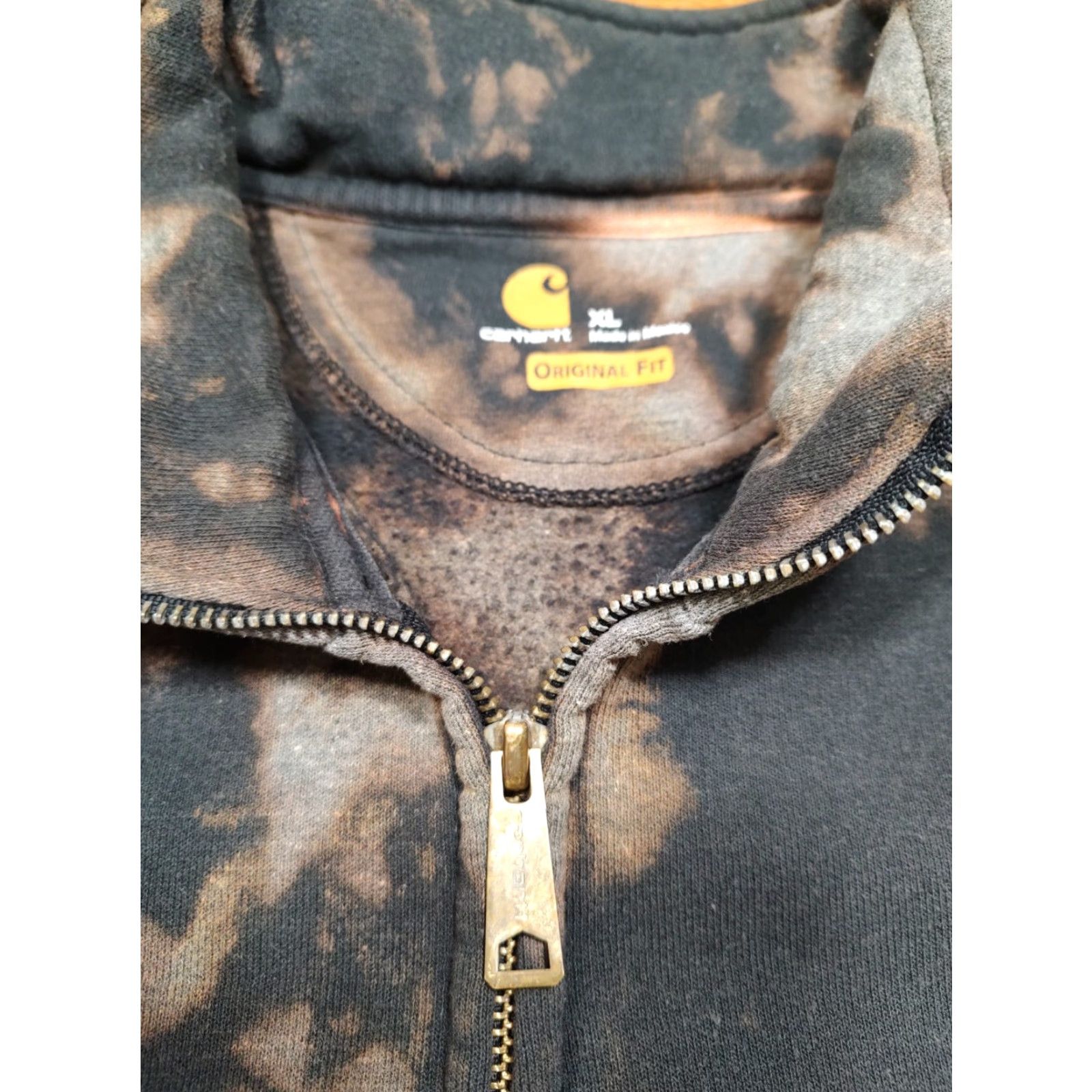 Carhartt VINTAGE Carhartt Hoodie 1/4 Zip Black XL Tie Dye Acid Wash Long Sleeve Mens Pullover Knit Logo 90s College Outdoor Mock Neck Autumn Winter Spring Size US XL / EU 56 / 4 - 6 Thumbnail