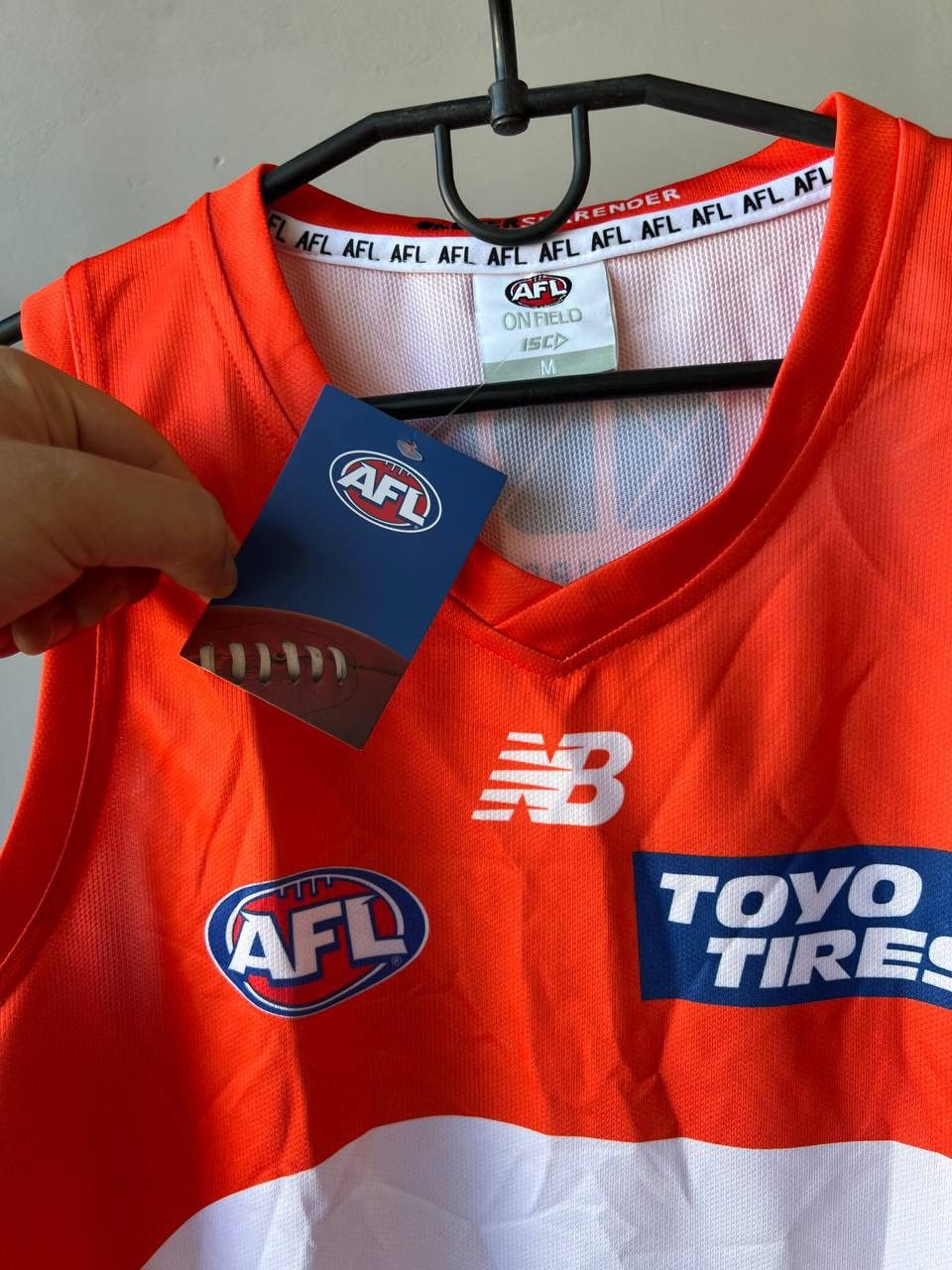 New Balance NEW! 2025 GWS GIANTS AWAY RUGBY TANK TOP JERSEY ISC SIZE M Size US M / EU 48-50 / 2 - 7 Thumbnail