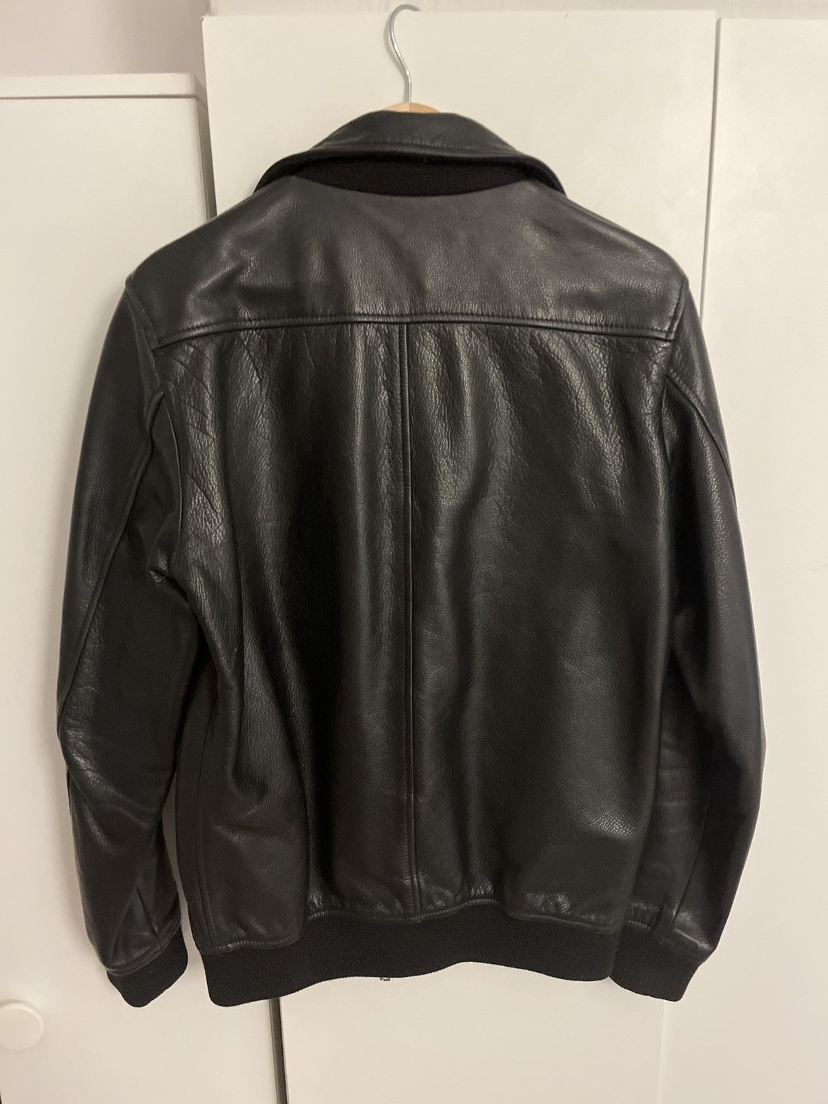 image of Unis Lamb Leather Jacket in Black, Men's (Size Medium)