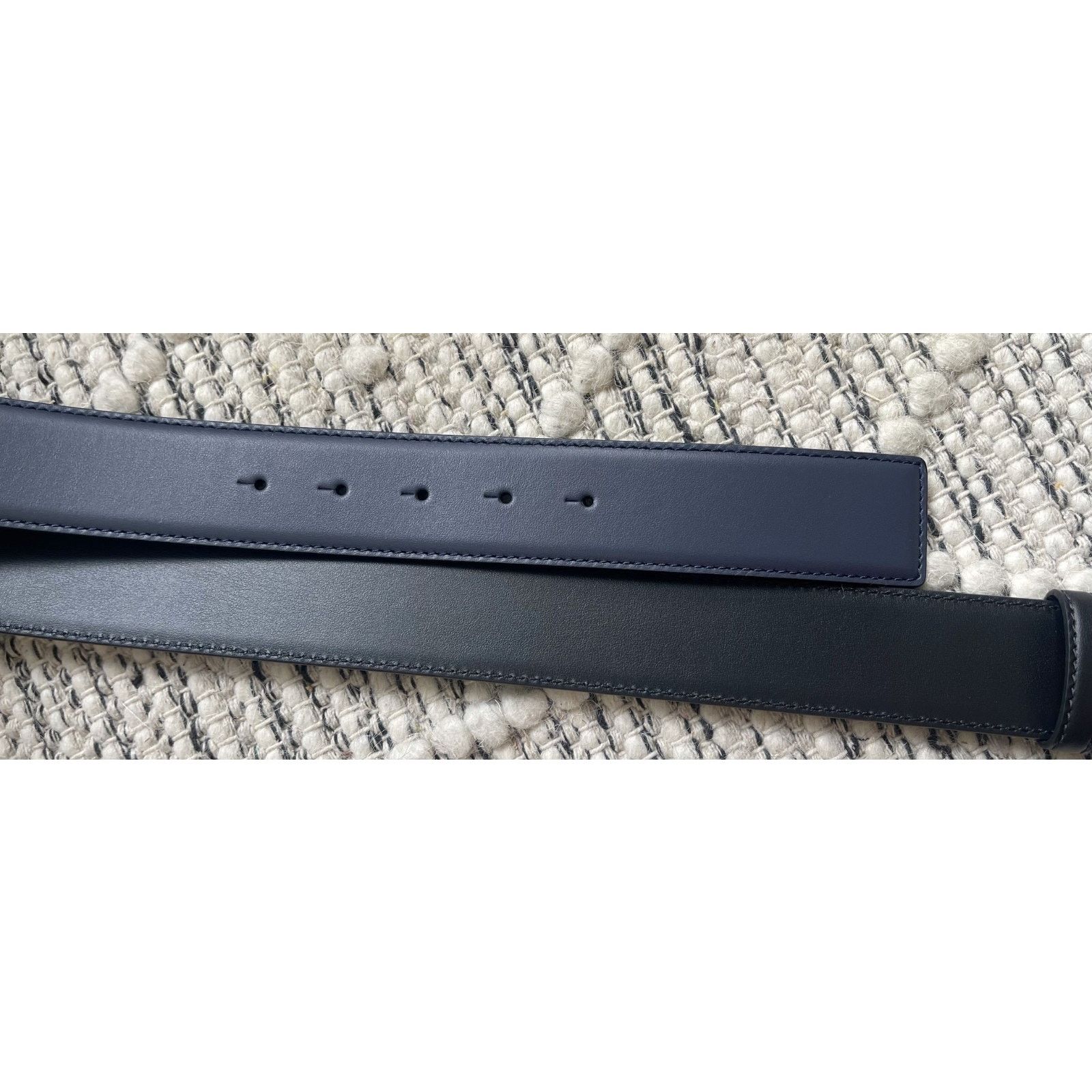 Versace $895 NWT Versace Blue Medusa Logo Leather Belt Size 100(38) Size 38 - 5 Thumbnail