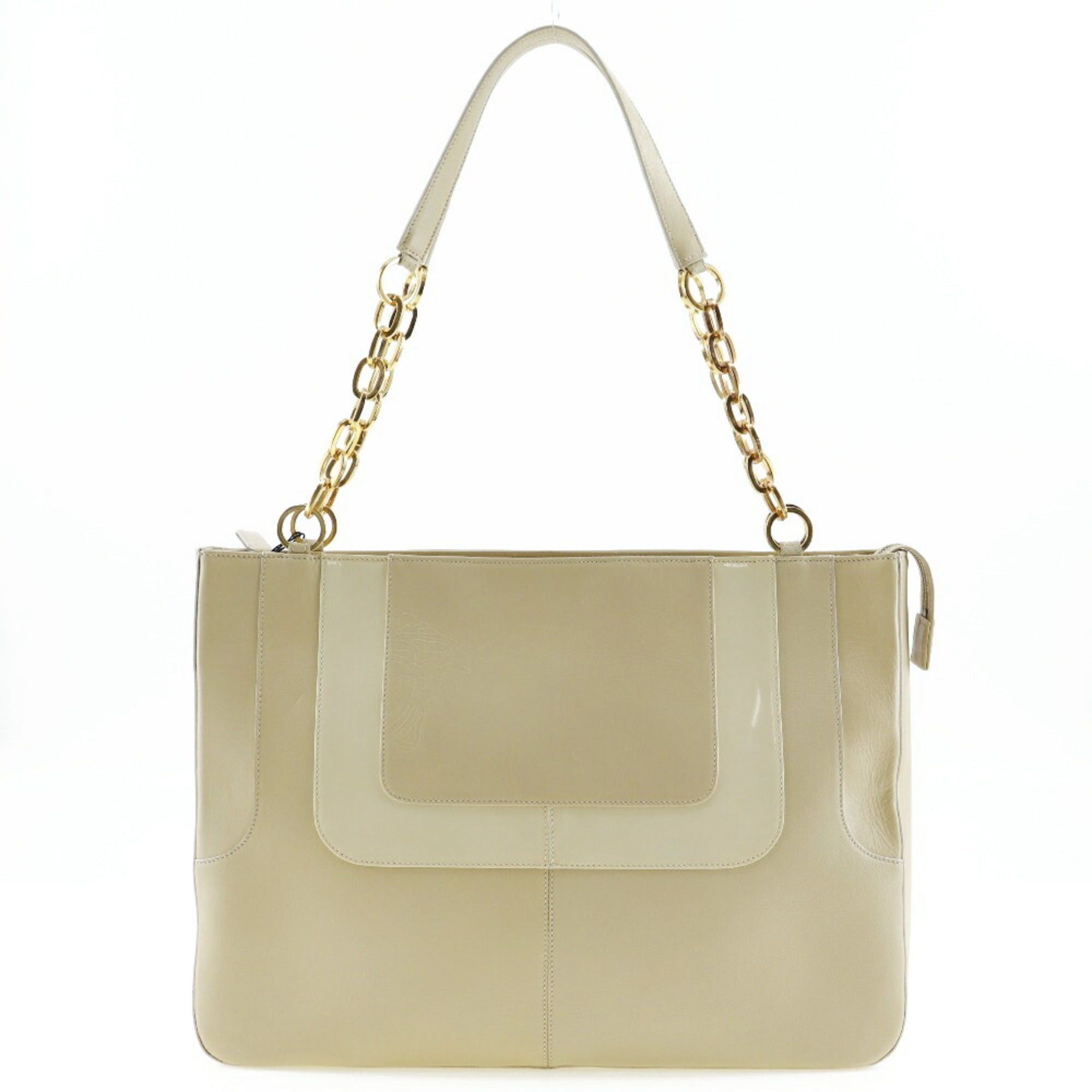 image of Versacegianni Chain Shoulder Bag Calf Zipper Chainshoulder Women's in White