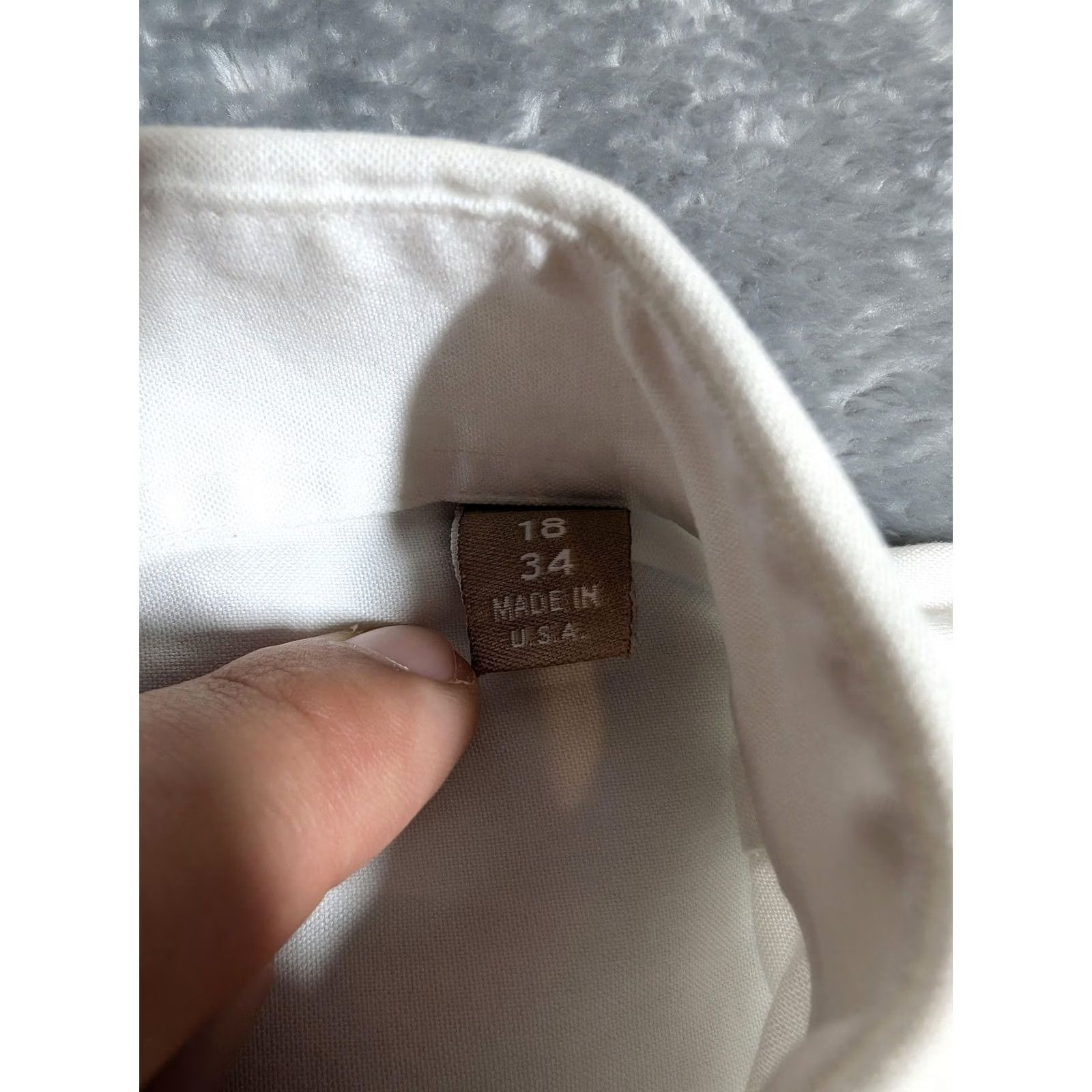 Vintage Gitman Bros Shirt Mens 18 34 White Oxford Button Front Long Sleeve Made USA Size US XXL / EU 58 / 5 - 6 Thumbnail