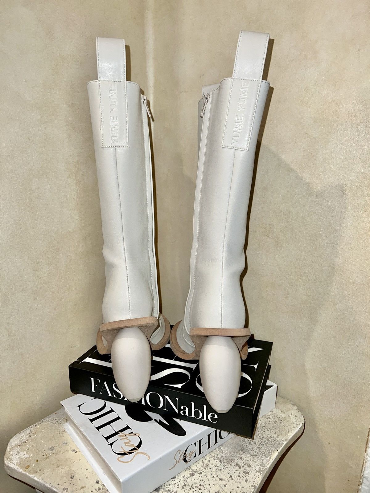 YUME YUME ARCHIVAL YUME YUME Love Heel Knee-High Boots - White Size US 6 / IT 36 - 3 Thumbnail