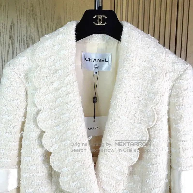 Chanel Chanel White Wool Blend Women's Jacket . Size S / US 4 / IT 40 - 2 Thumbnail