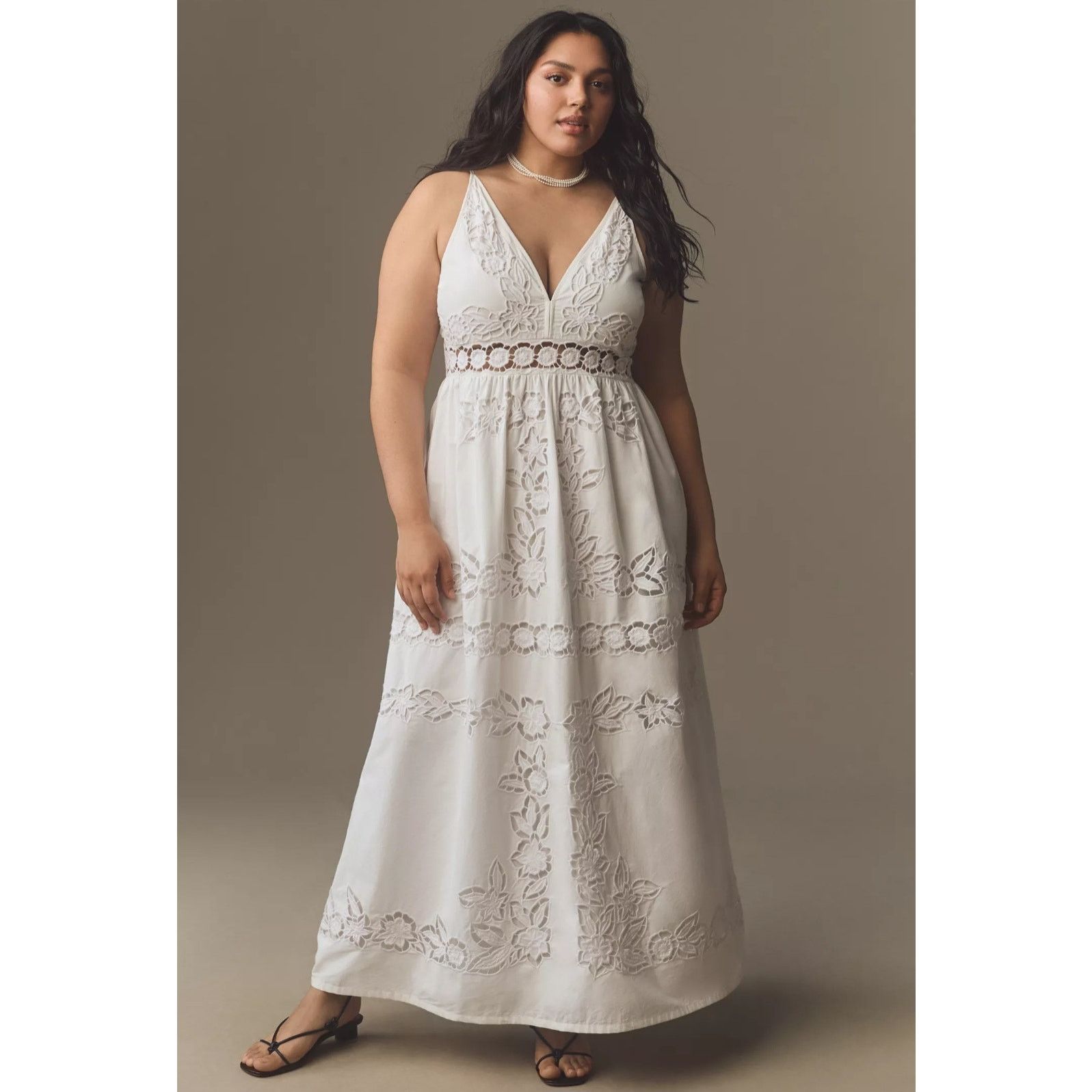 Anthropologie NWT Vineet Bahl V-Neck Floral Cutwork Midi Dress $278 SP Size S / US 4 / IT 40 - 4 Thumbnail