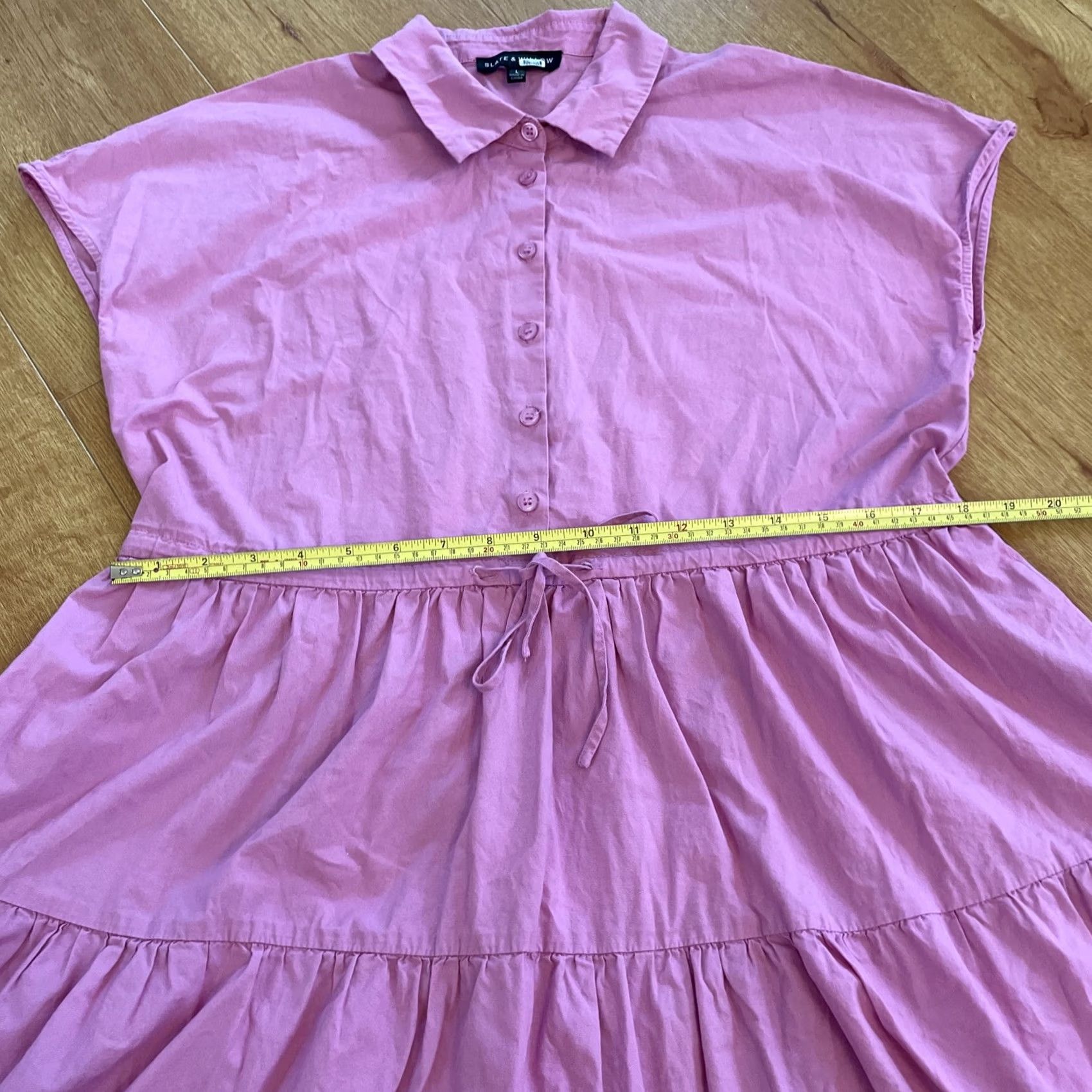 Vintage Slate & Willow Shirt Dress Endless Oversized Pink Sleeveless Button Up Drawstring L Women Size L / US 10 / IT 46 - 7 Thumbnail