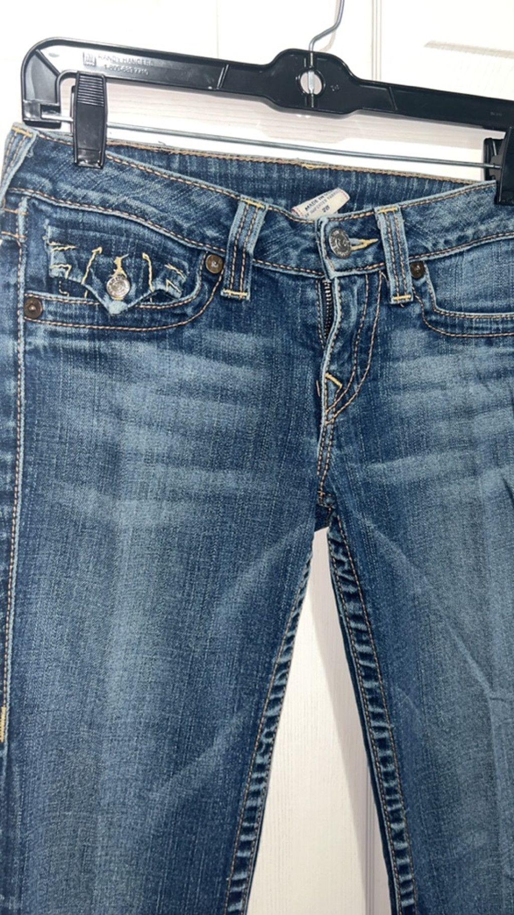 True Religion Women's True Religion Straight Leg Jeans Blue Gold Size 28 Size 28" / US 6 / IT 42 - 4 Thumbnail