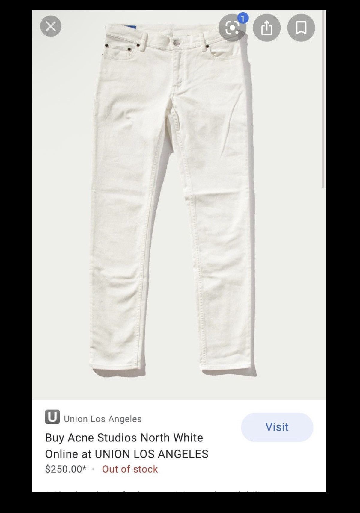 Acne Studios Acne Studios Blå Konst North White Denim 32x33 Size US 32 / EU 48 - 7 Thumbnail