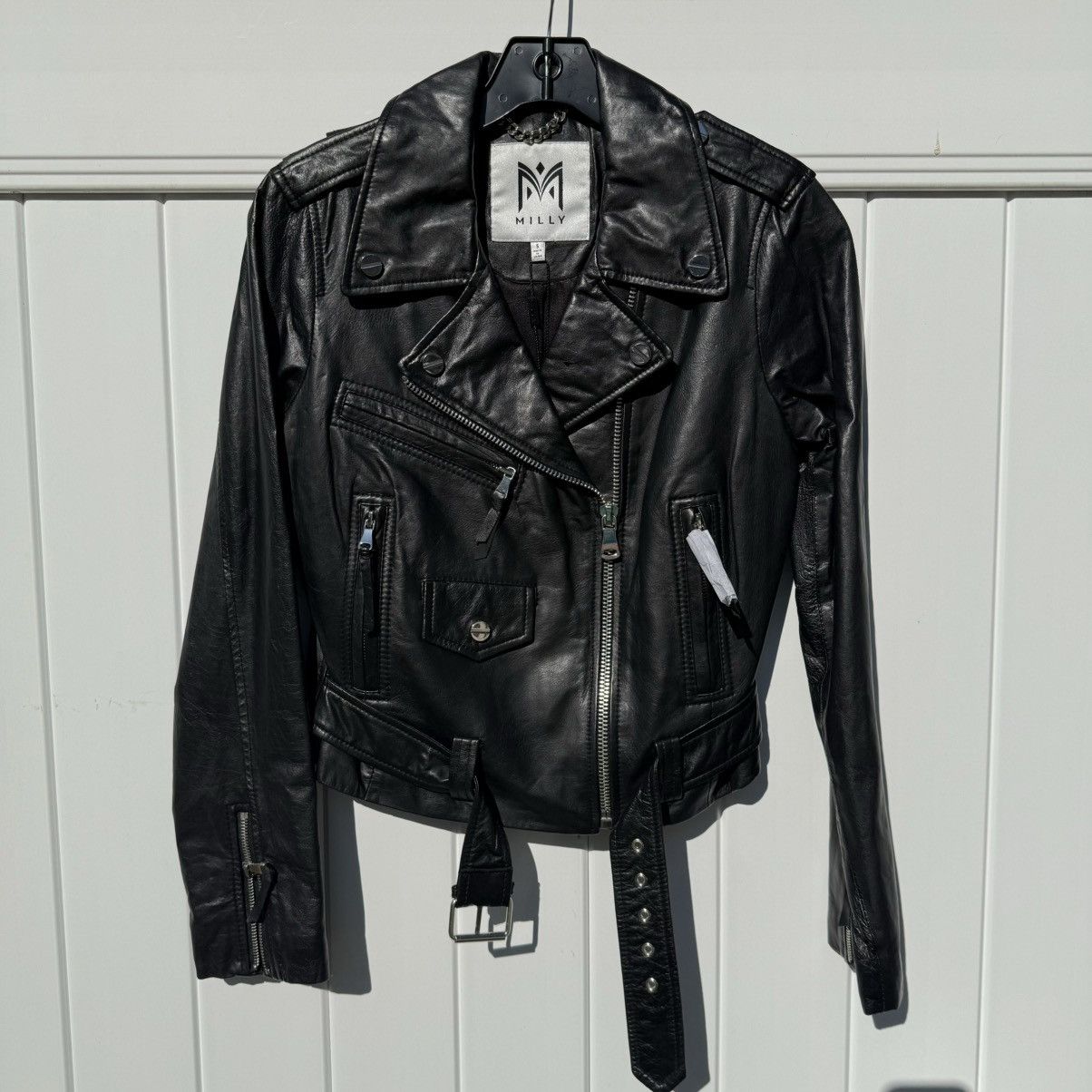 MILLY Milly moto iconic leather jacket Size S / US 4 / IT 40 - 1 Thumbnail