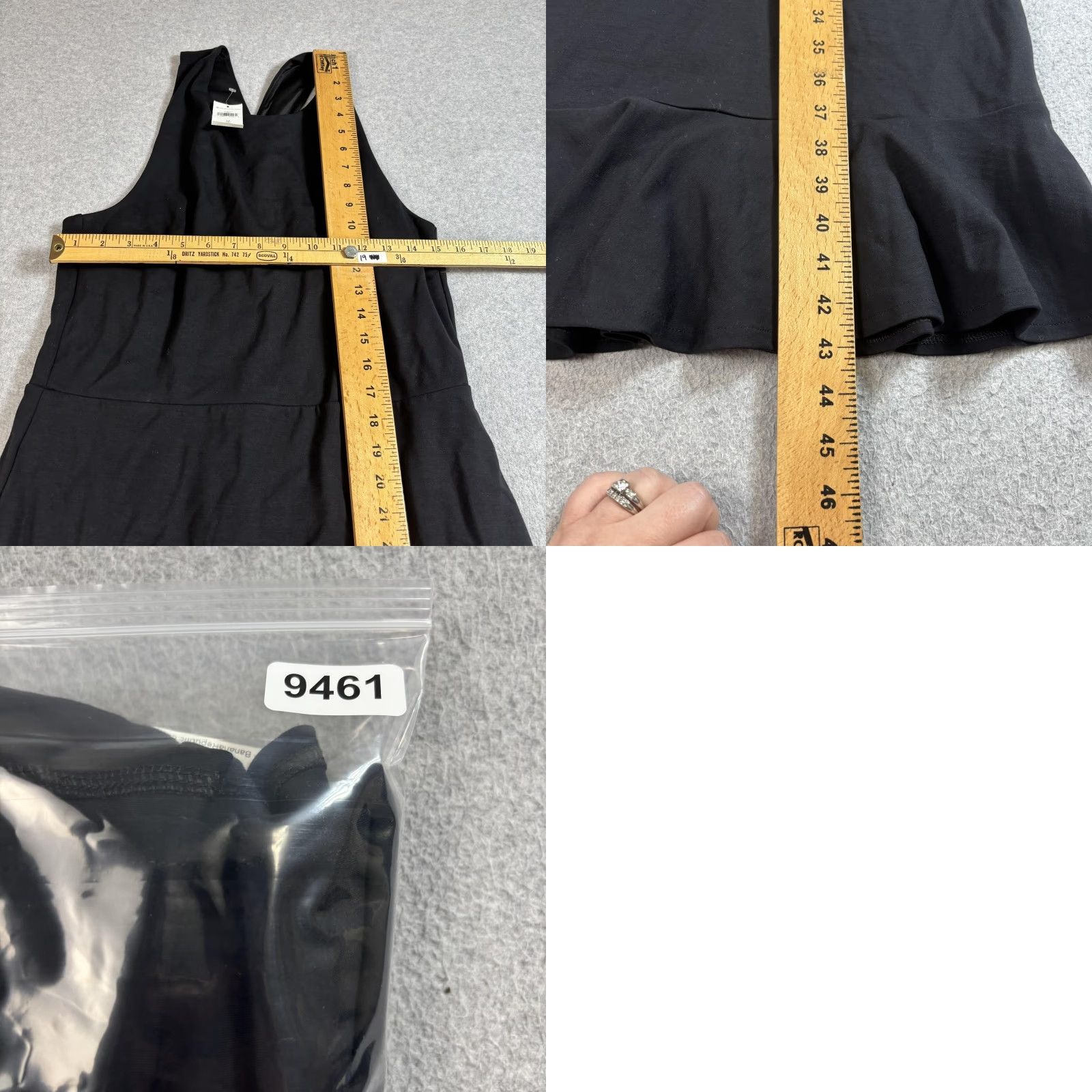 Banana Republic Banana Republic Dress Womens 12 Tall Black Sleeveless Ruffle Hem Cross Back Midi Dress Size XL / US 12-14 / IT 48-50 - 8 Thumbnail