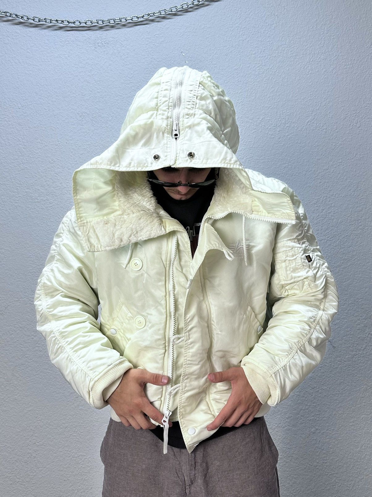 Vintage Alpha Industries Jacket Fur Ifsixwasnine Y2K Japan