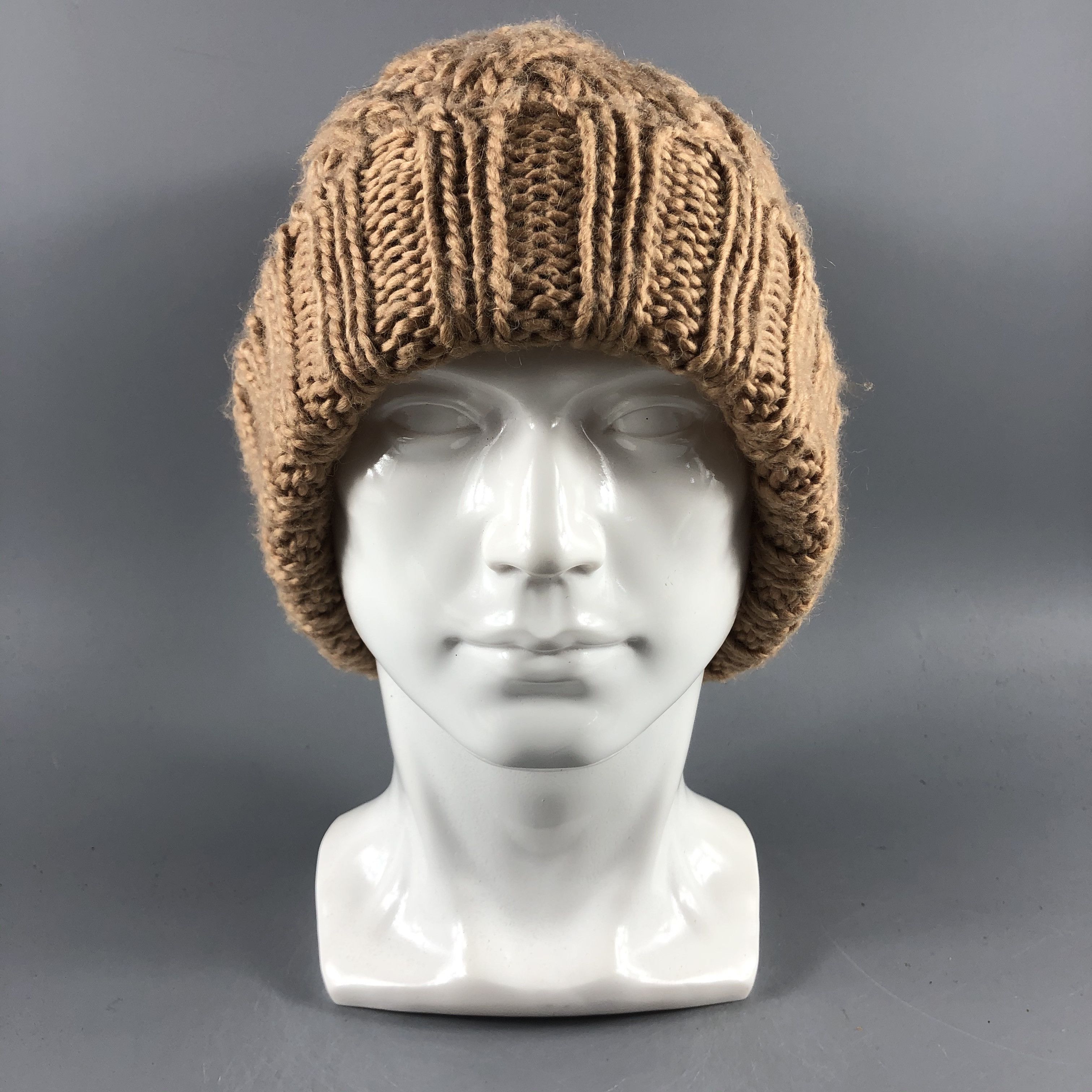 image of Vintage Beam Heart Hats Aran Isle Beanie Cable Knit Snow Cap B1111, Men's
