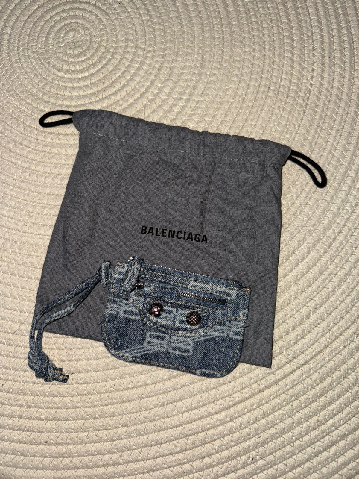 Balenciaga Balenciaga Le Cagole Coin Purse Denim With Rhinestones Size ONE SIZE - 3 Thumbnail