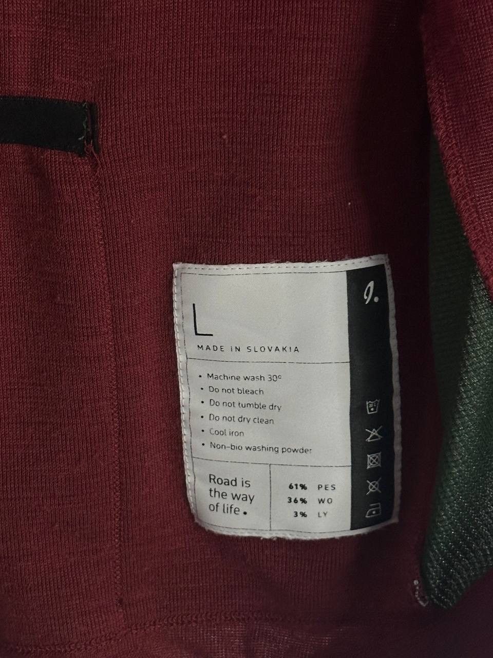 Rapha Isadore Merino Blend Cycling Jersey Men’s L Burgundy/Green Size US L / EU 52-54 / 3 - 6 Thumbnail