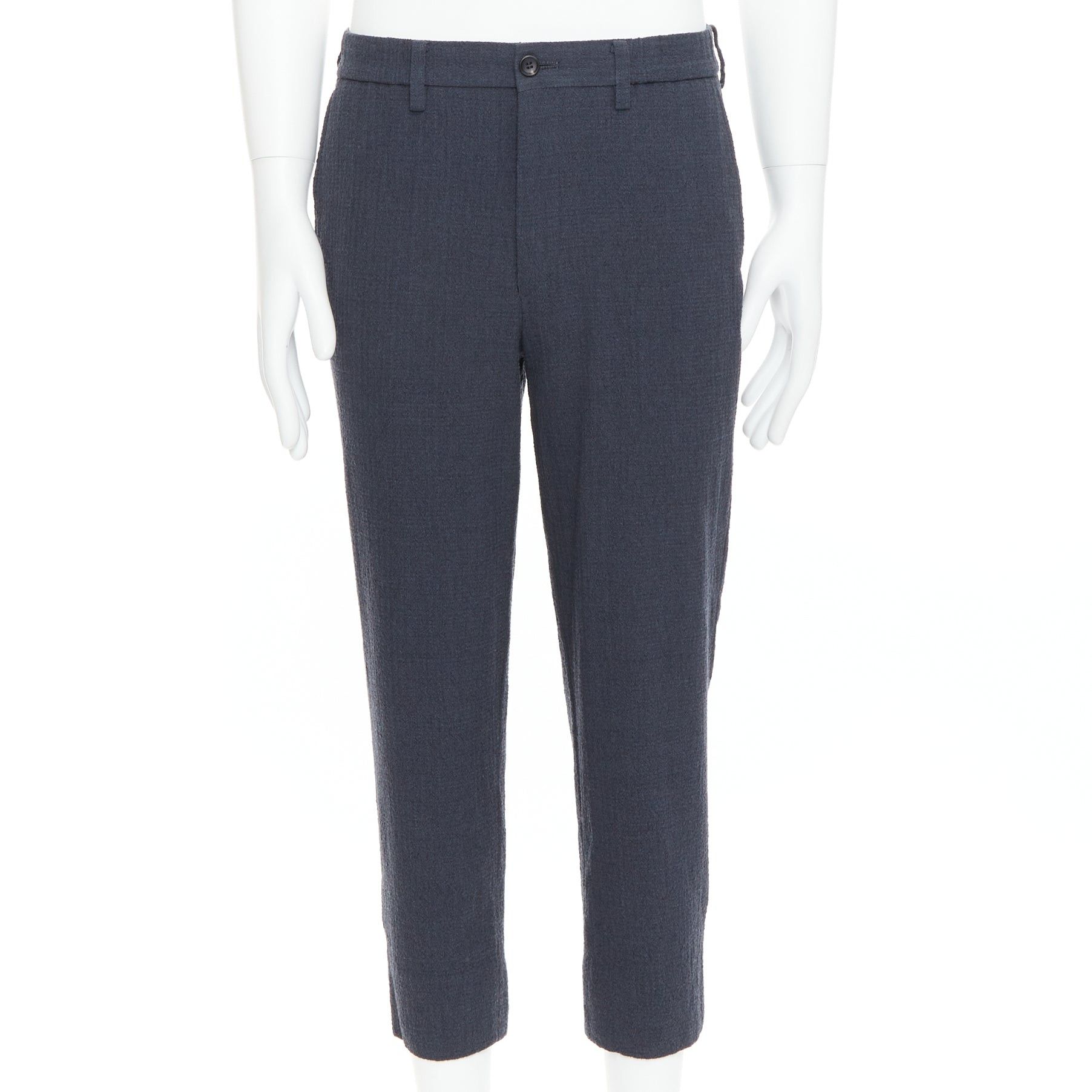Issey Miyake ISSEY MIYAKE MEN grey 100% wool textured cropped pants JP1 S Size US 28 / EU 44 - 1 Thumbnail