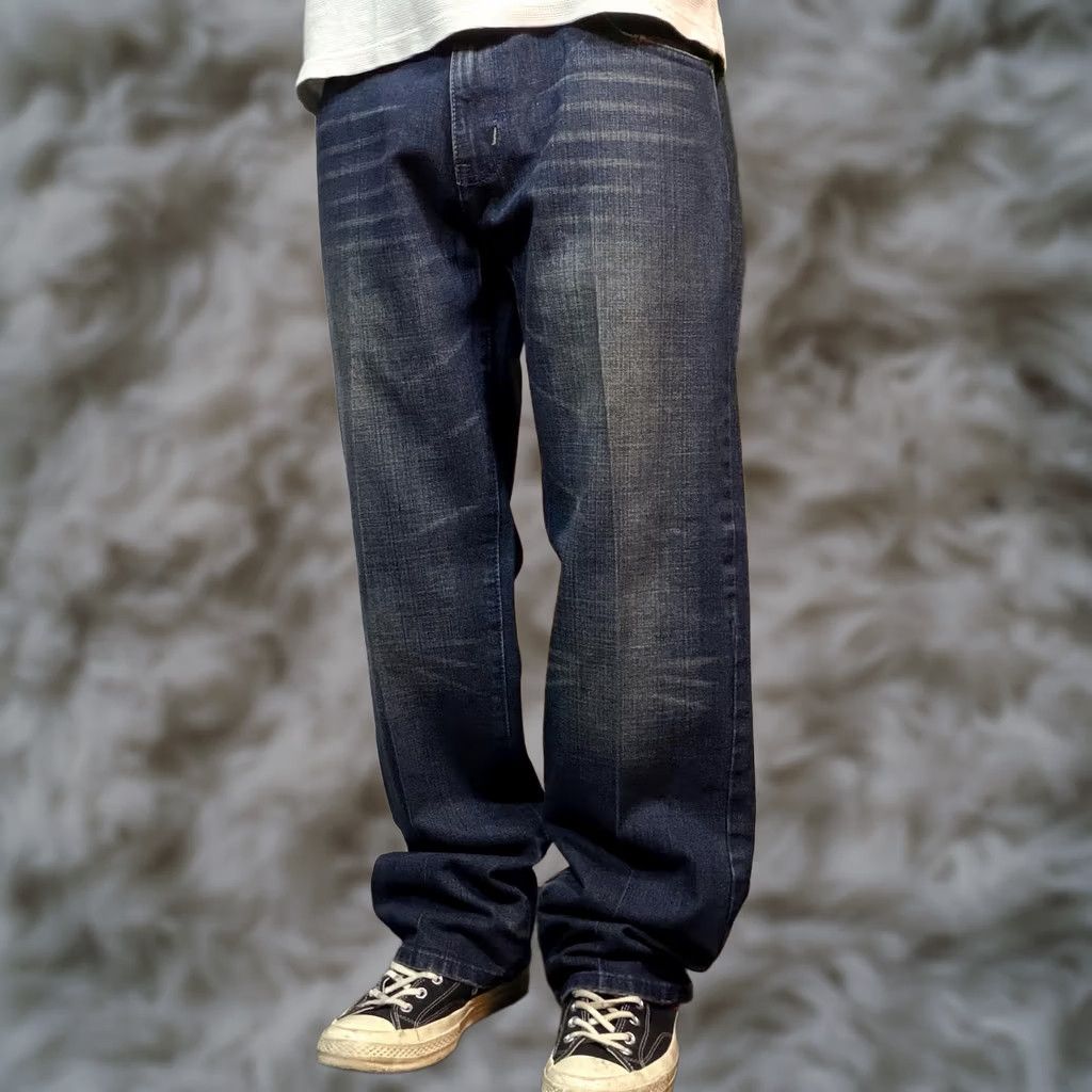 Denime Koman Jeans Mens 36x32 Baggy Grunge Y2K Blue Medium Wash Denim Straight Relaxed Fit Pants Size US 36 / EU 52 - 1 Thumbnail