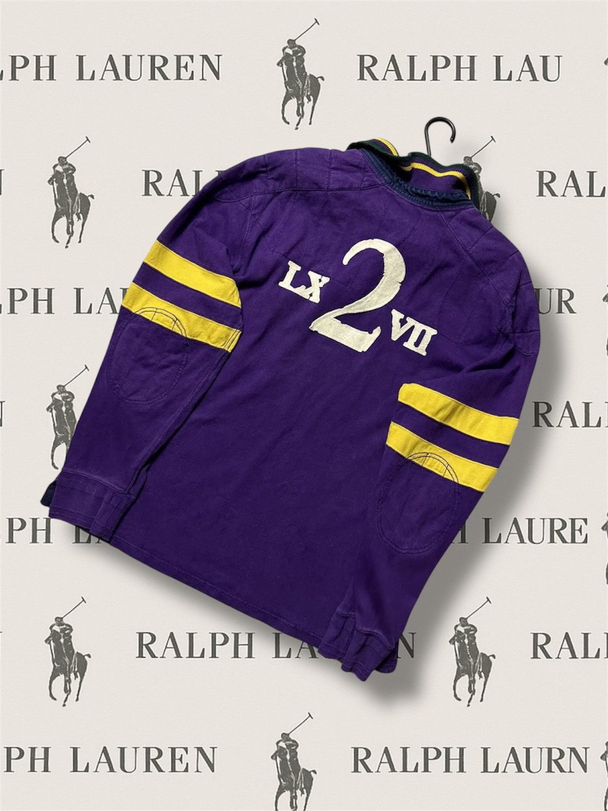 Vintage Vintage polo Ralph Lauren size XXL logo rare purple yellow Size US XXL / EU 58 / 5 - 1 Thumbnail