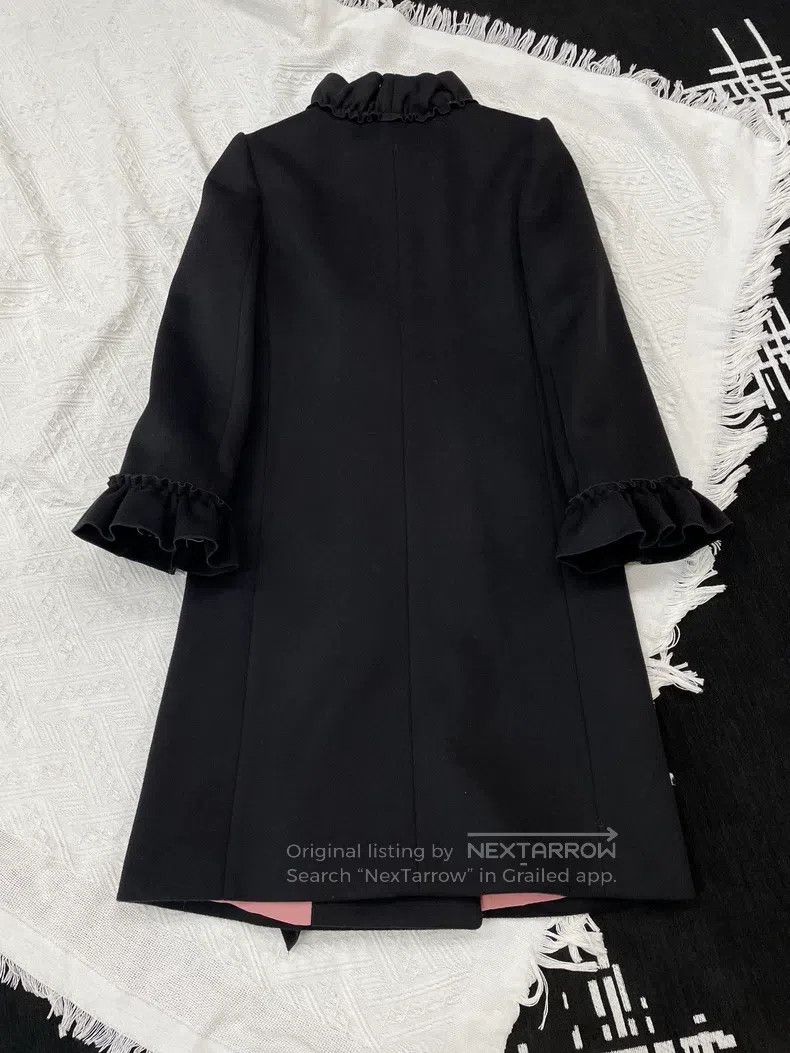 Gucci Gucci Black pearl buckle wool coat Size M / US 6-8 / IT 42-44 - 4 Thumbnail