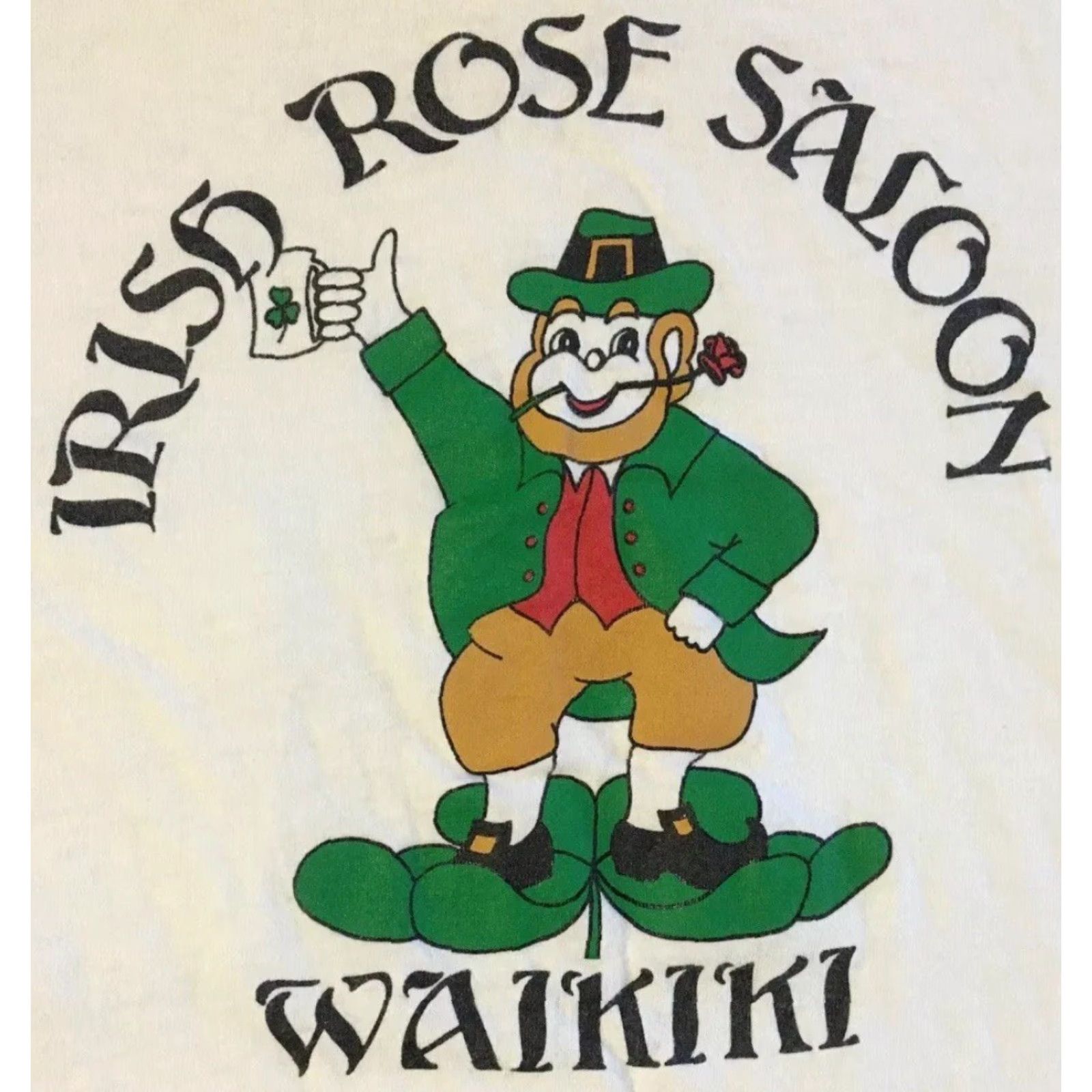 Vintage VINTAGE Irish Rose Saloon Hawaii Faded Shirt L Bar Beach Surf Grunge Biker Shirt Mens Large White 90s Vintage USA Bar Surf Thrashed Pup? Size US L / EU 52-54 / 3 - 3 Thumbnail