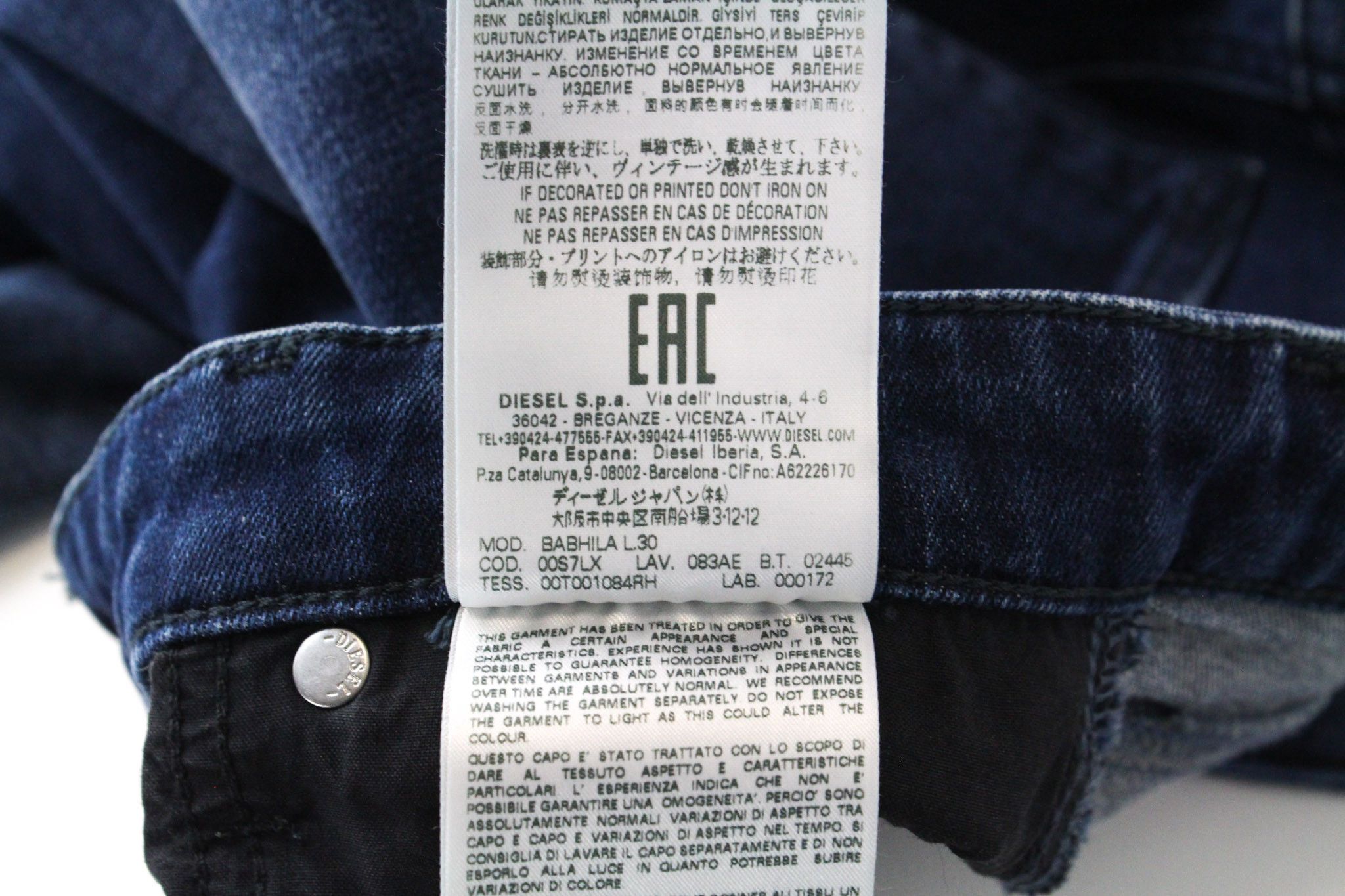 Diesel BABHILA 083AE W24/L30 Dark Blue Stretch Jeans 69768 Size 24" / US 00 / IT 34 - 9 Thumbnail