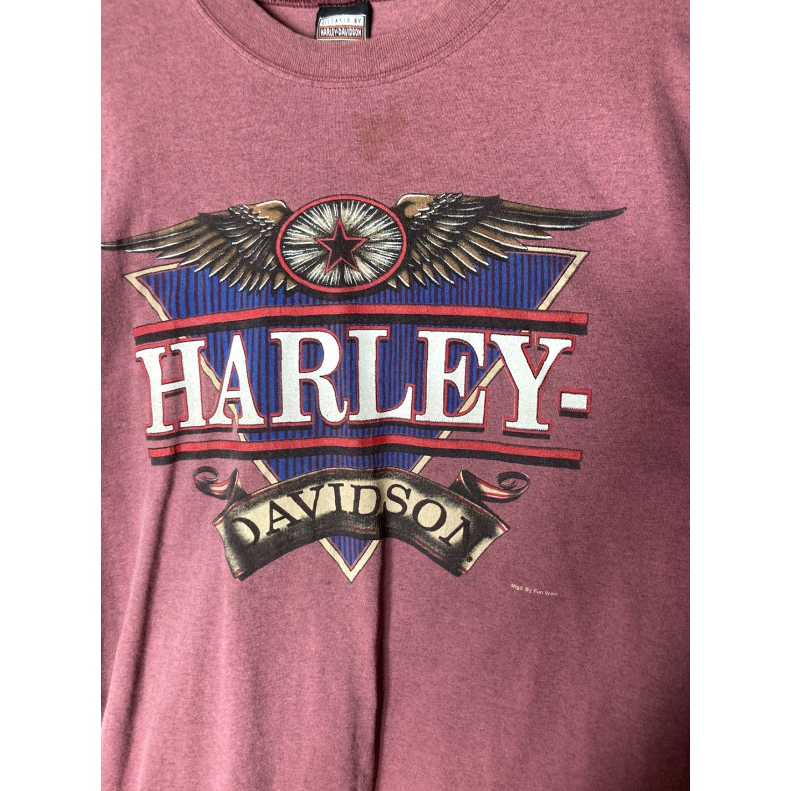 Harley Davidson VINTAGE Harley-Davidson T-Shirt Men's Large Red Fun Wings 90s Single Stitch Size US L / EU 52-54 / 3 - 2 Thumbnail