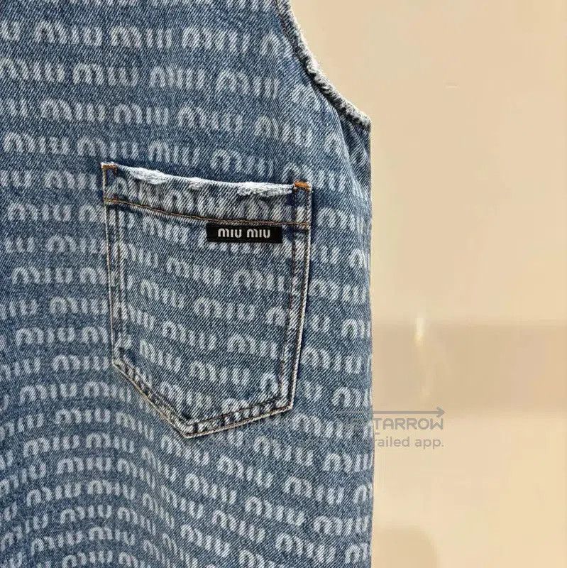 Miu Miu Miu Miu Blue Denim Sleeveless Dress . Size M / US 6-8 / IT 42-44 - 3 Thumbnail
